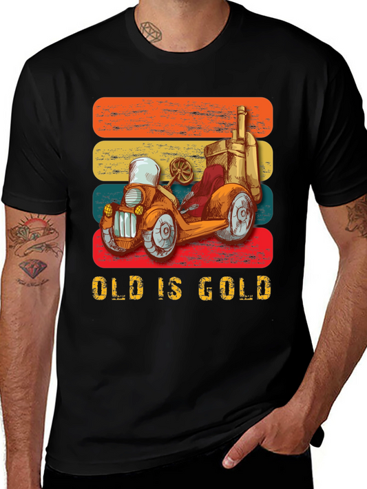 Vintage Car Graphic T-Shirt - Old is Gold
