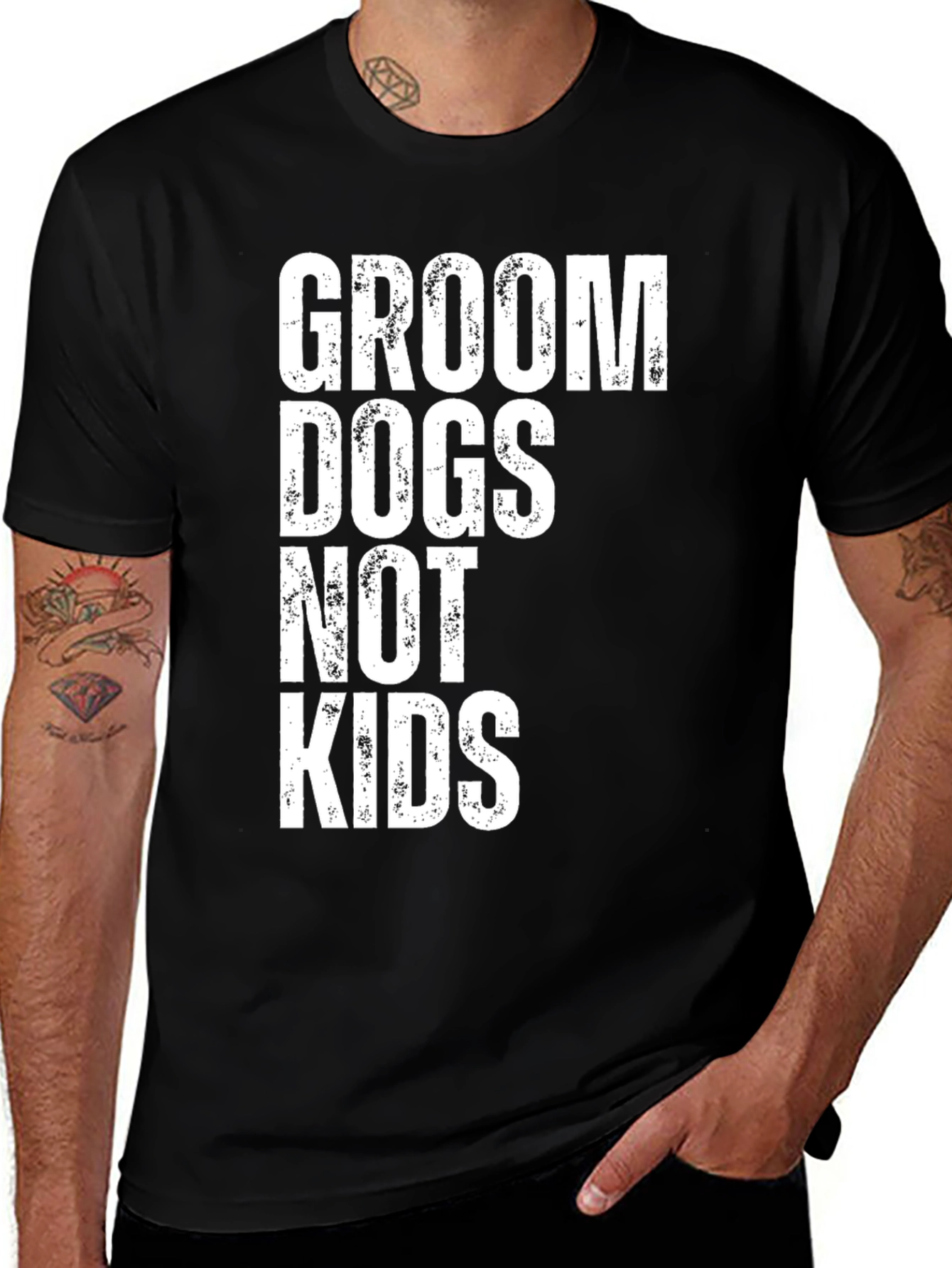 Groom Dogs Not Kids Graphic Tee