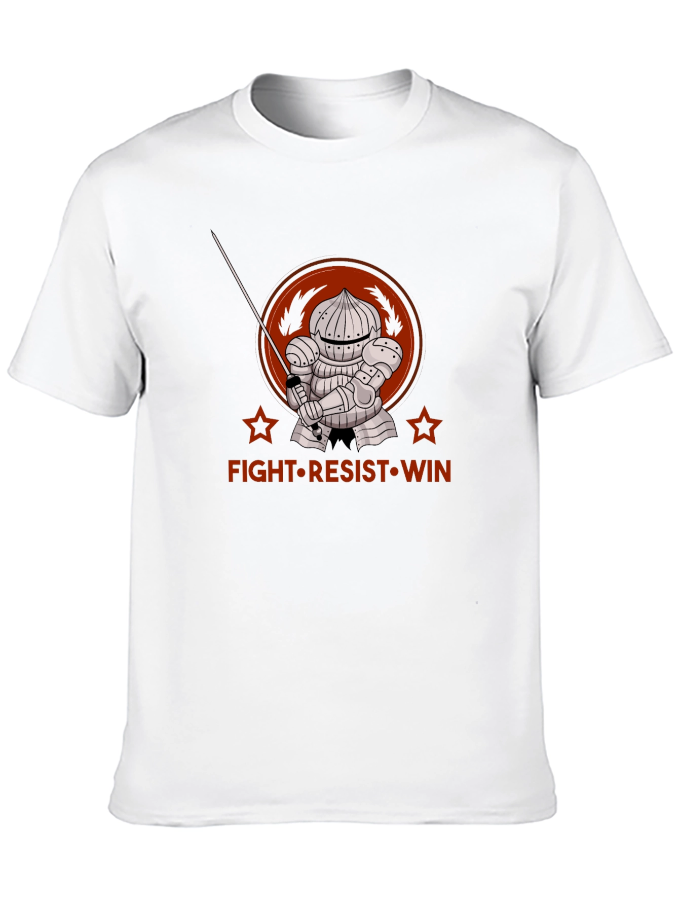 Fight Resist Win Knight Graphic Tee - Black