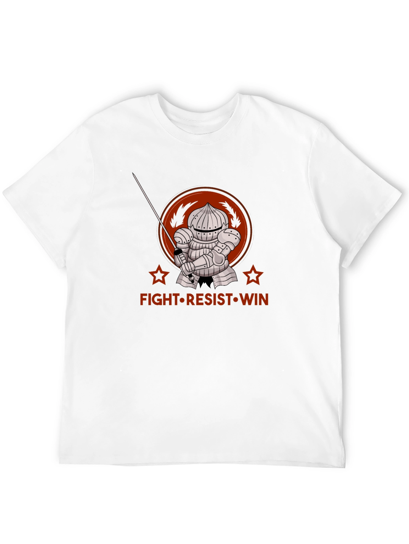 Fight Resist Win Knight Graphic Tee - Black