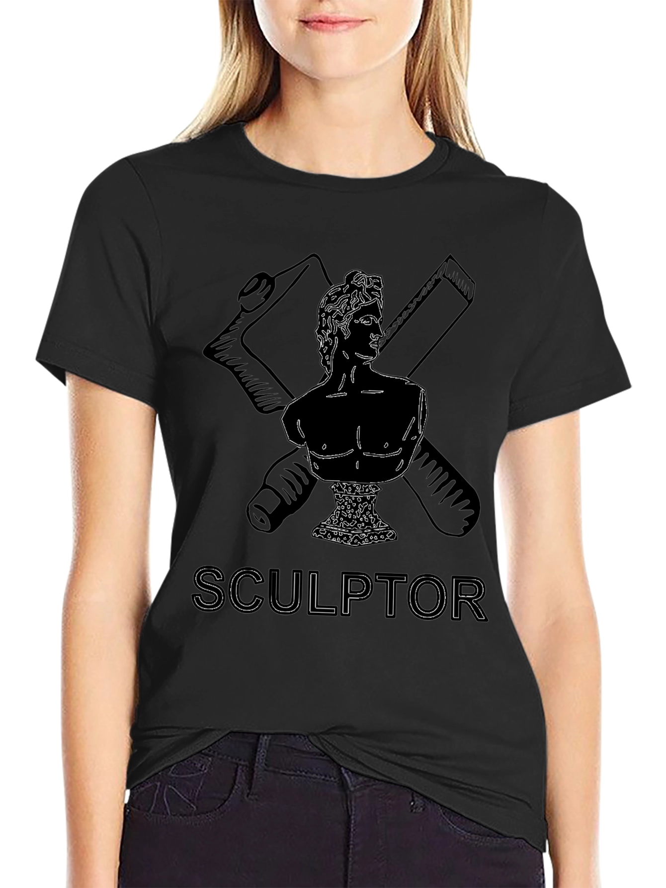 Sculptor Bust Graphic Tee - Black