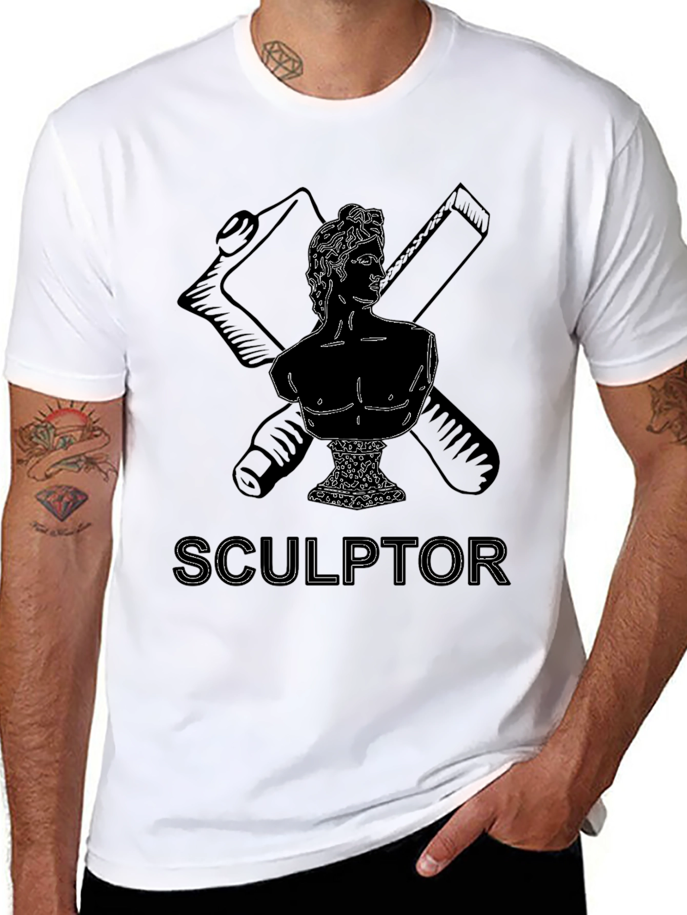 Sculptor Bust Graphic Tee - Black