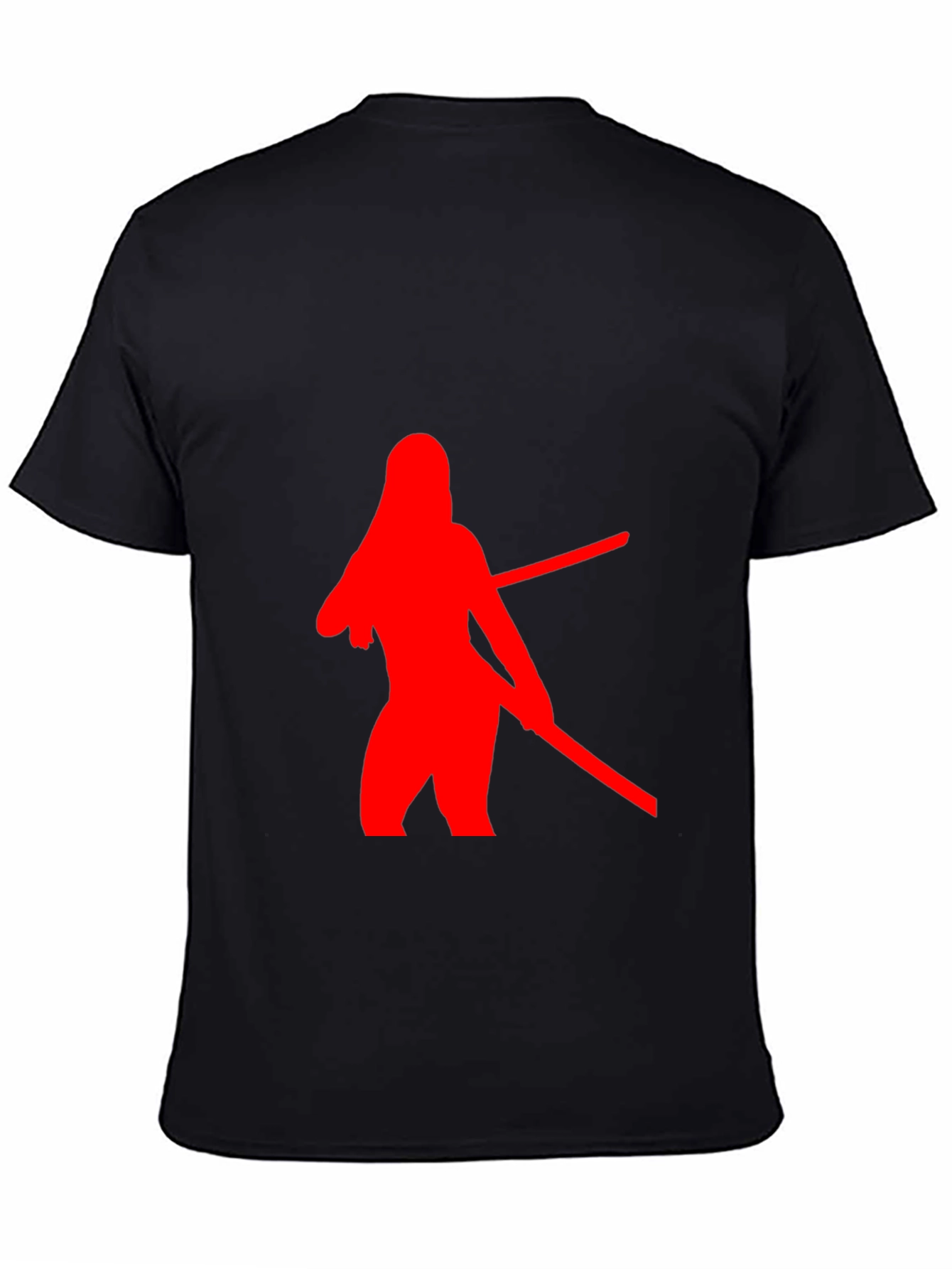 Red Silhouette Graphic Black T-Shirt