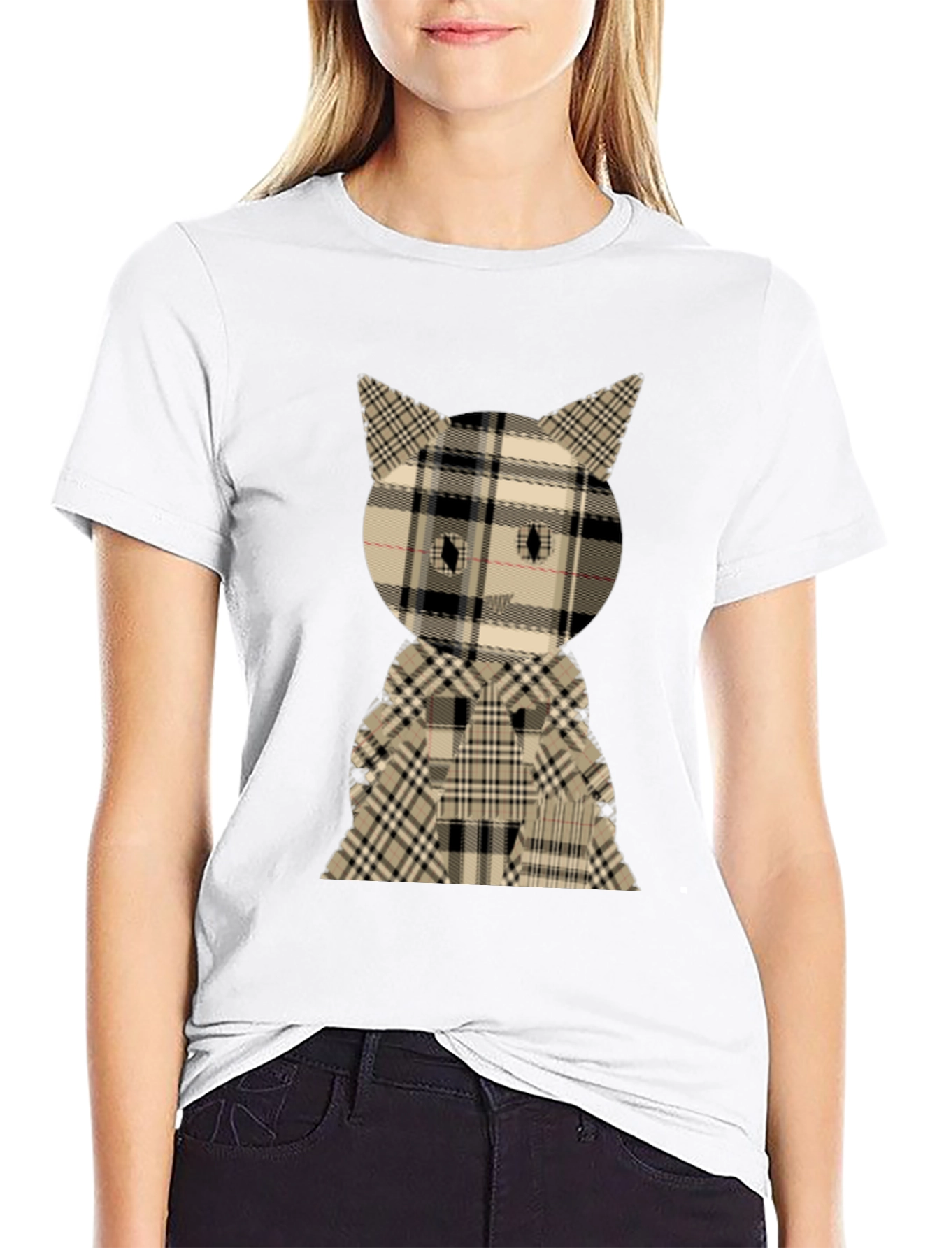Plaid Cat Graphic Tee