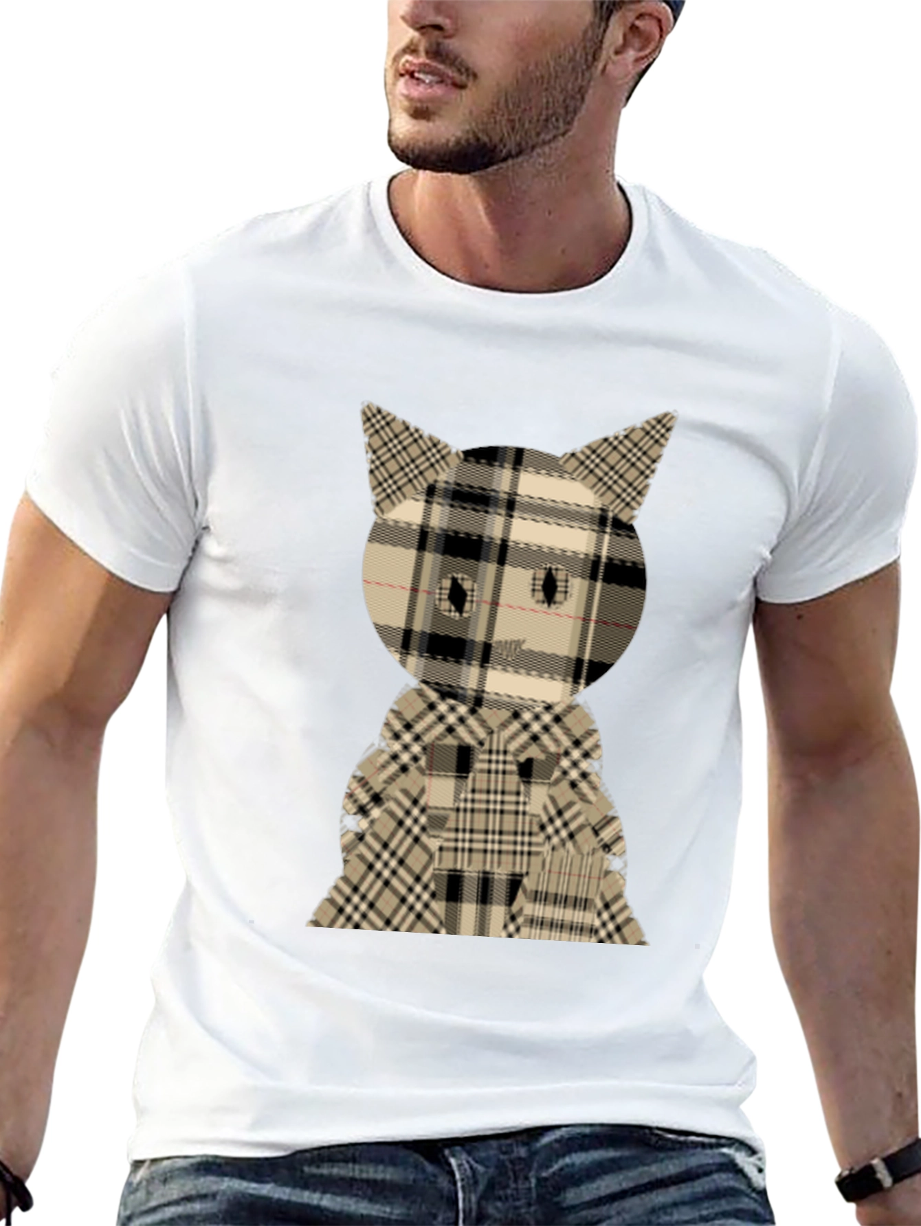 Plaid Cat Graphic Tee