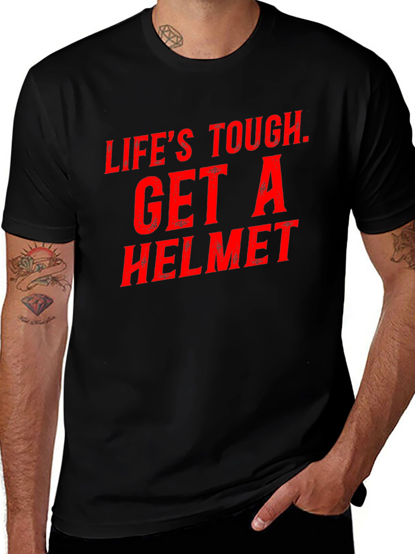 Lifes Tough Get a Helmet Graphic Tee