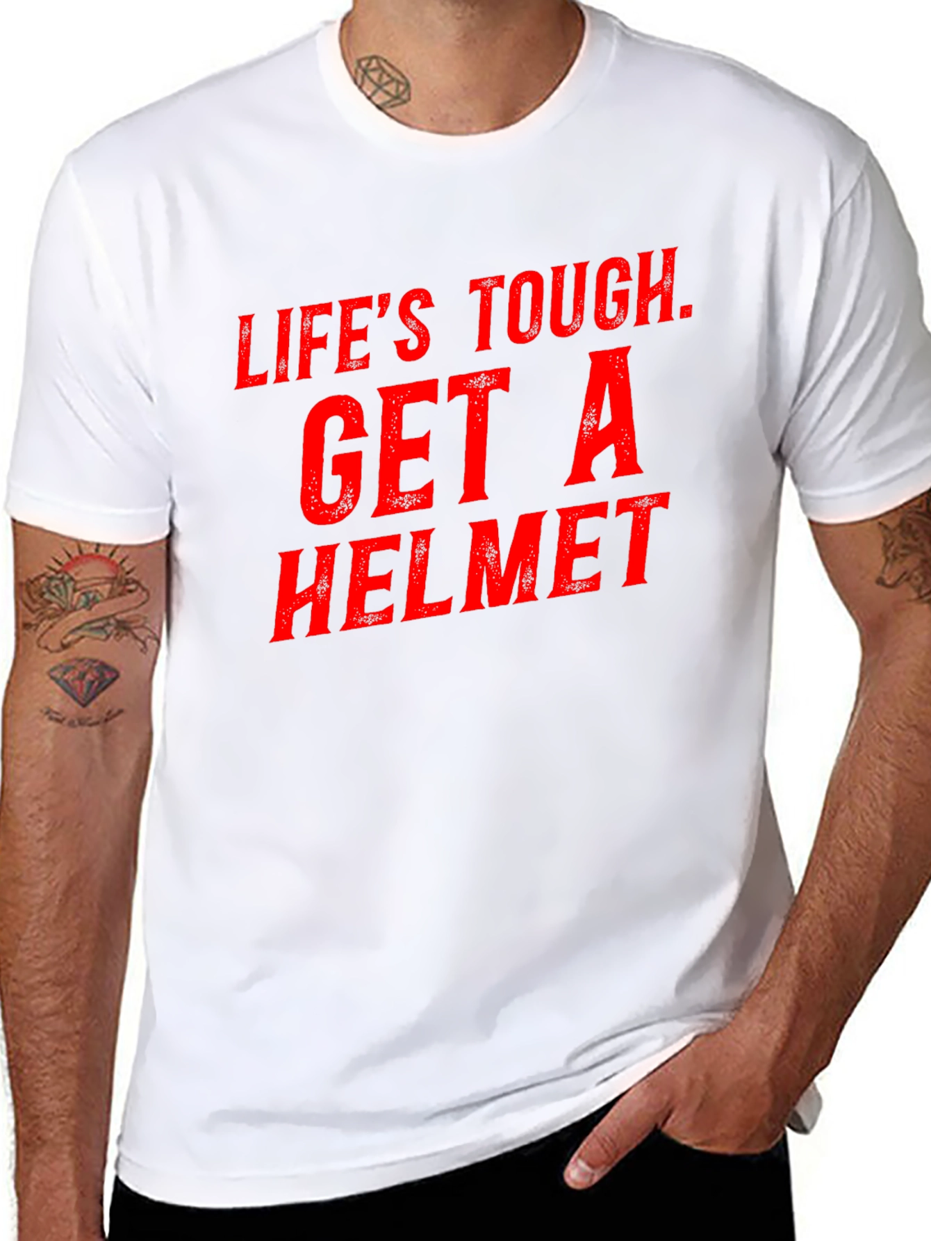 Lifes Tough Get a Helmet Graphic Tee