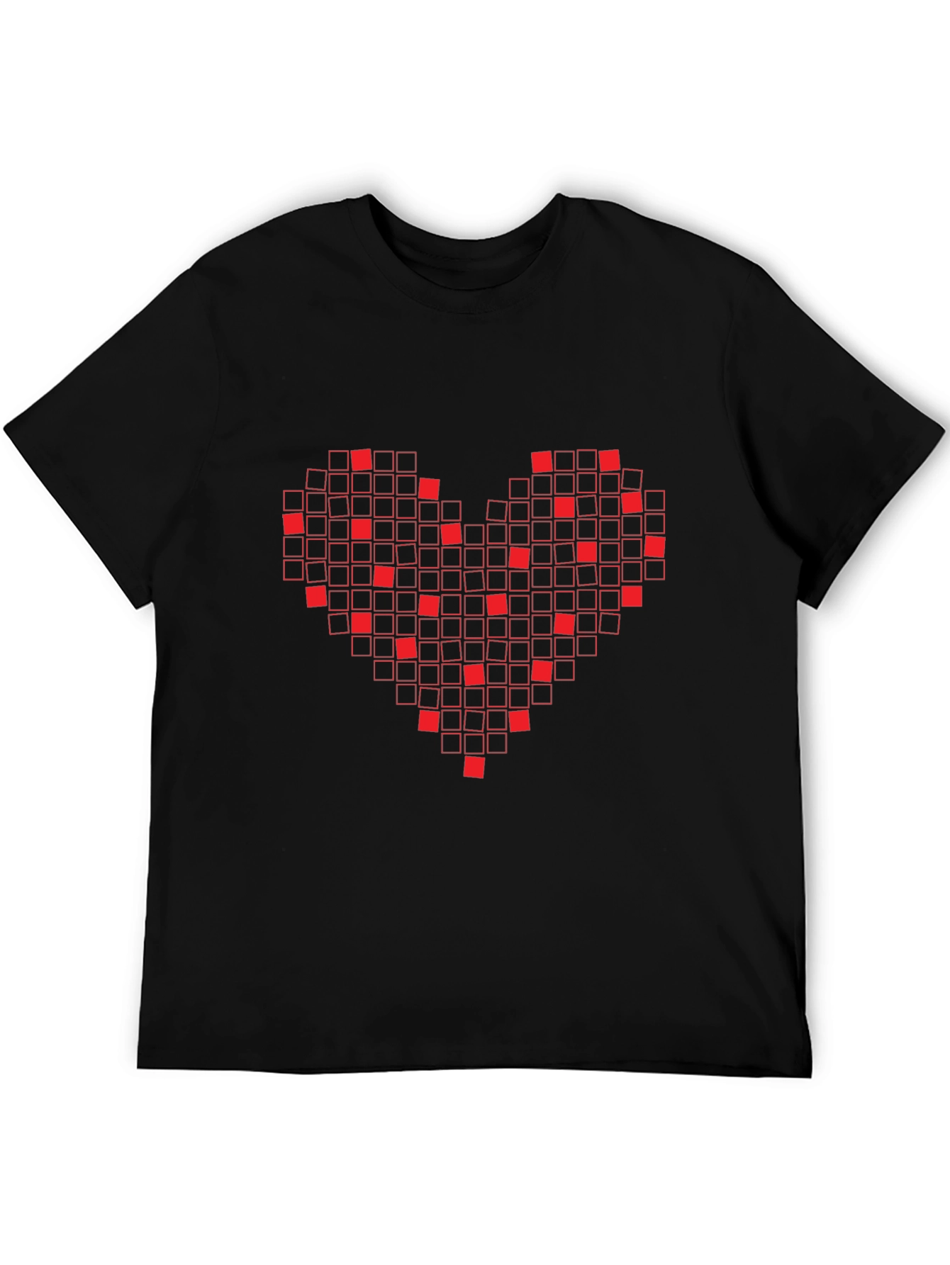 Pixel Heart Graphic T-Shirt - Black