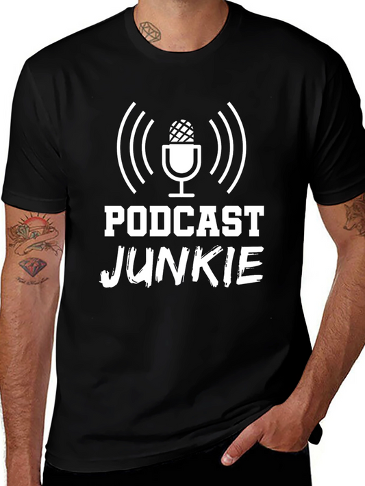 Podcast Junkie Graphic Tee - Black