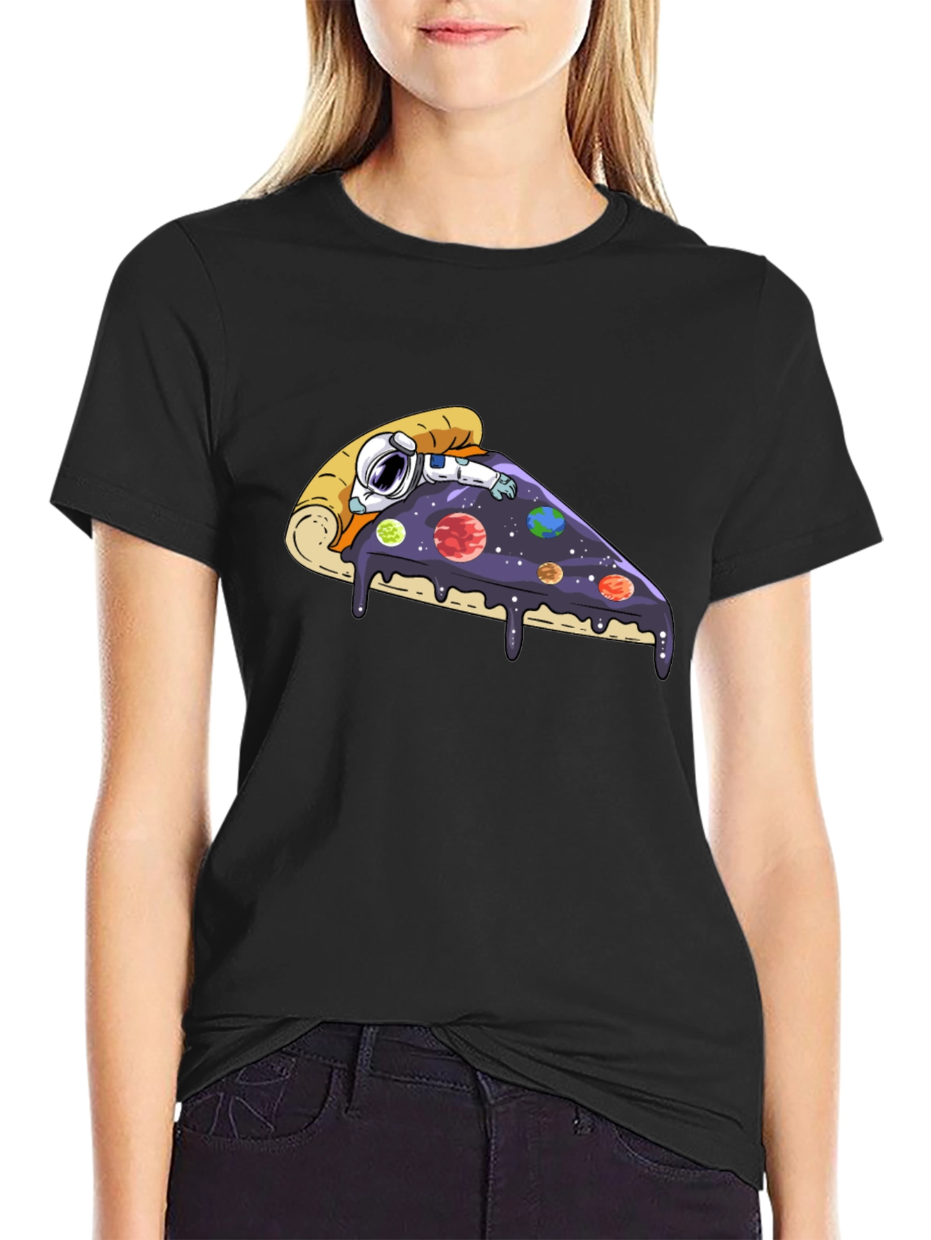 Astronaut Pizza Slice Graphic Tee