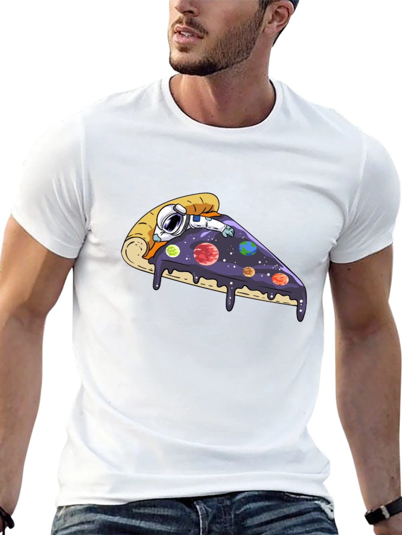 Astronaut Pizza Slice Graphic Tee