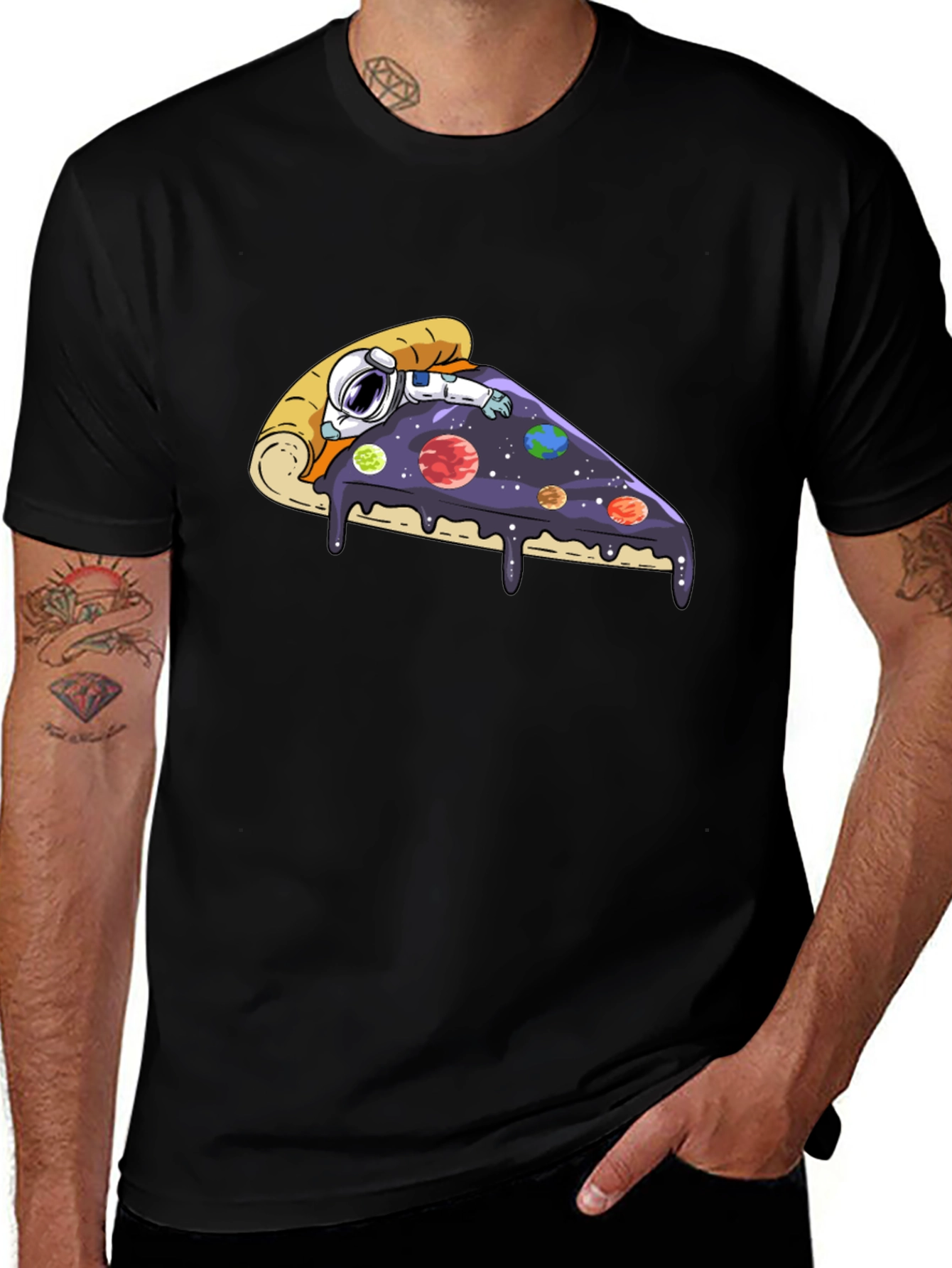 Astronaut Pizza Slice Graphic Tee