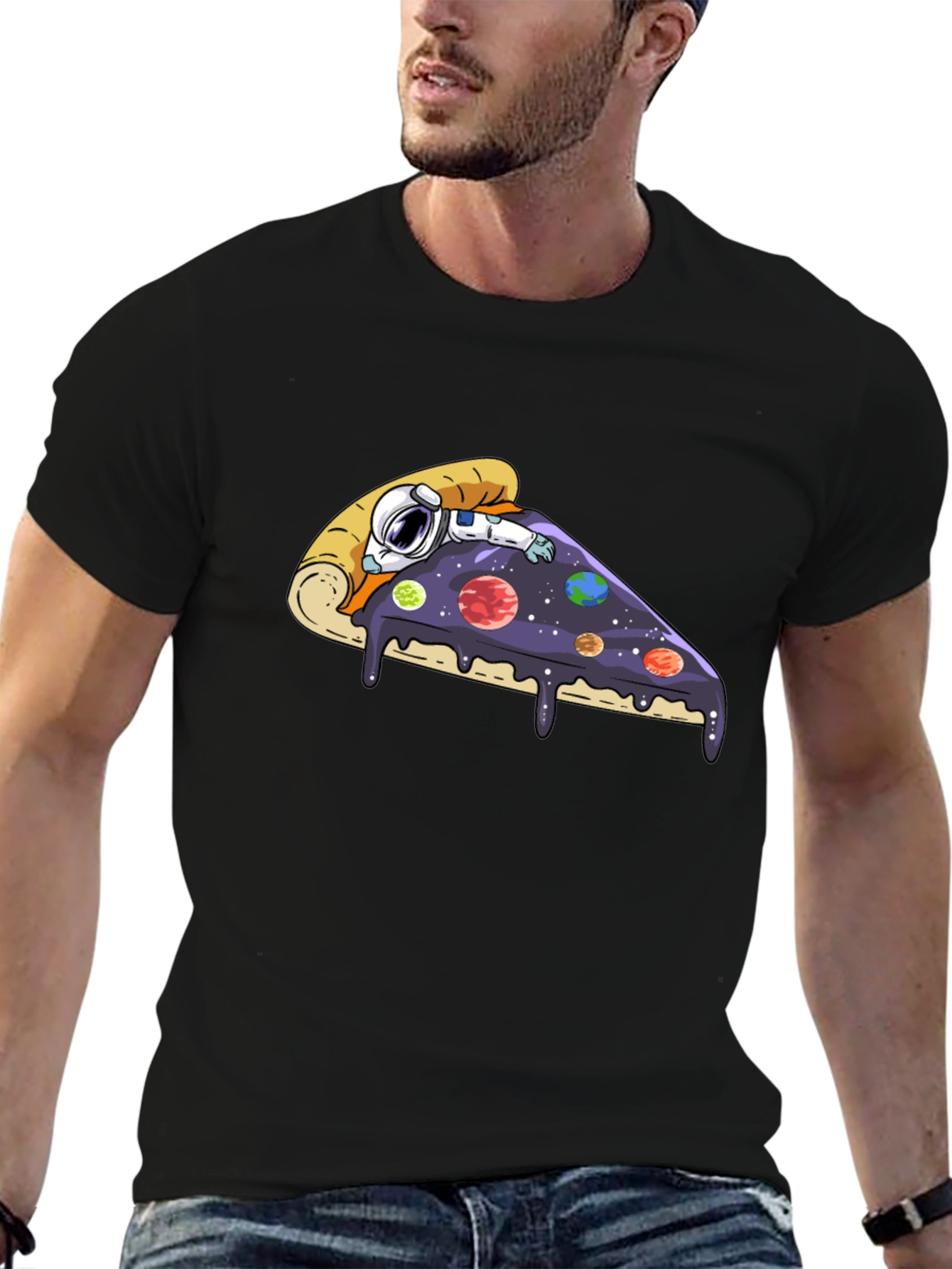 Astronaut Pizza Slice Graphic Tee