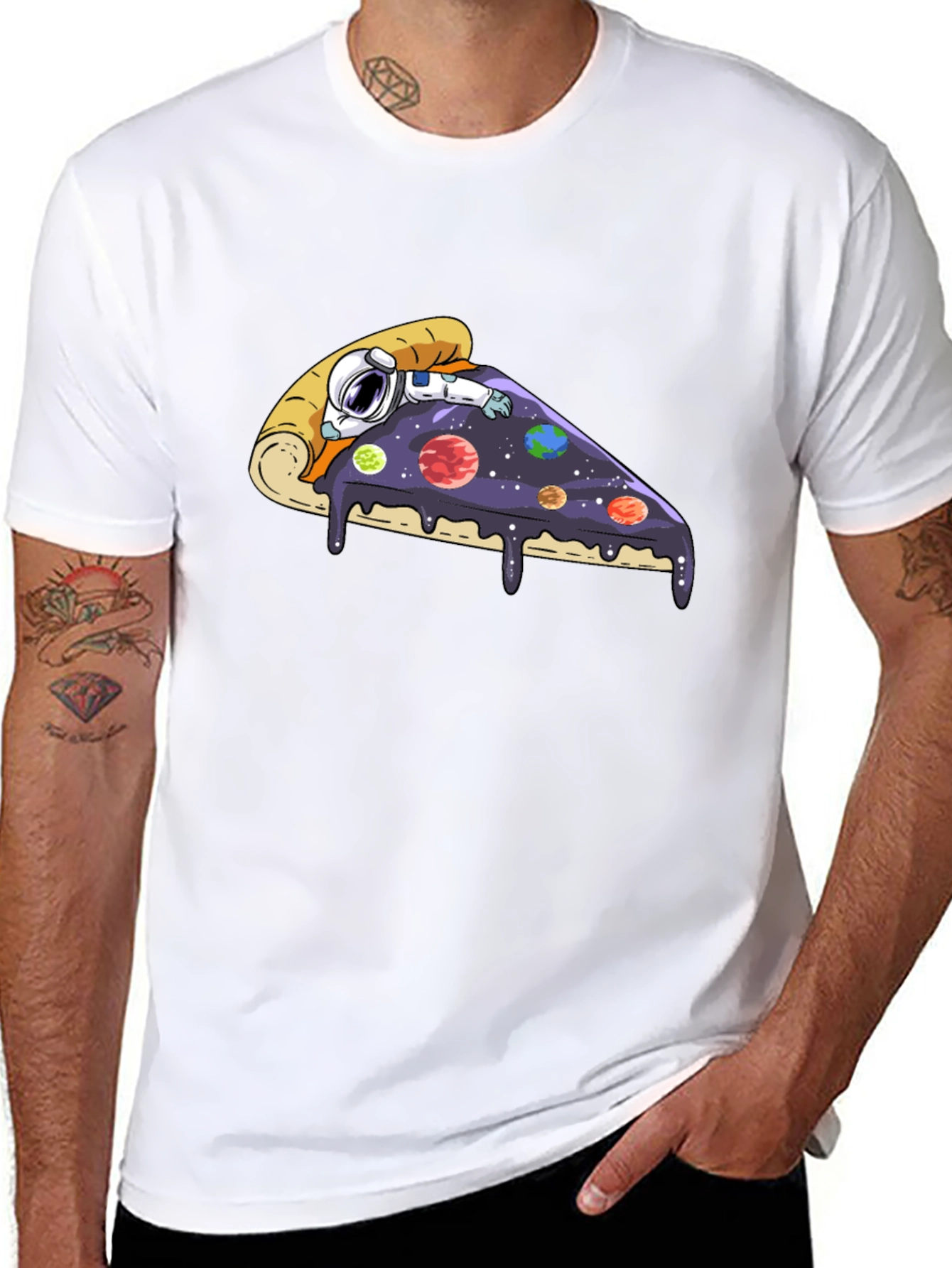 Astronaut Pizza Slice Graphic Tee