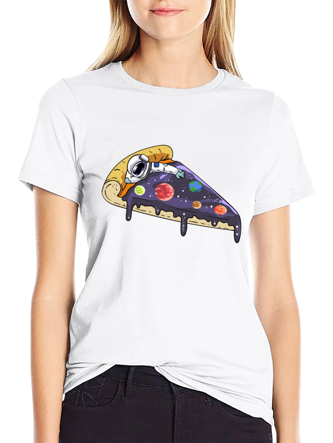 Astronaut Pizza Slice Graphic Tee