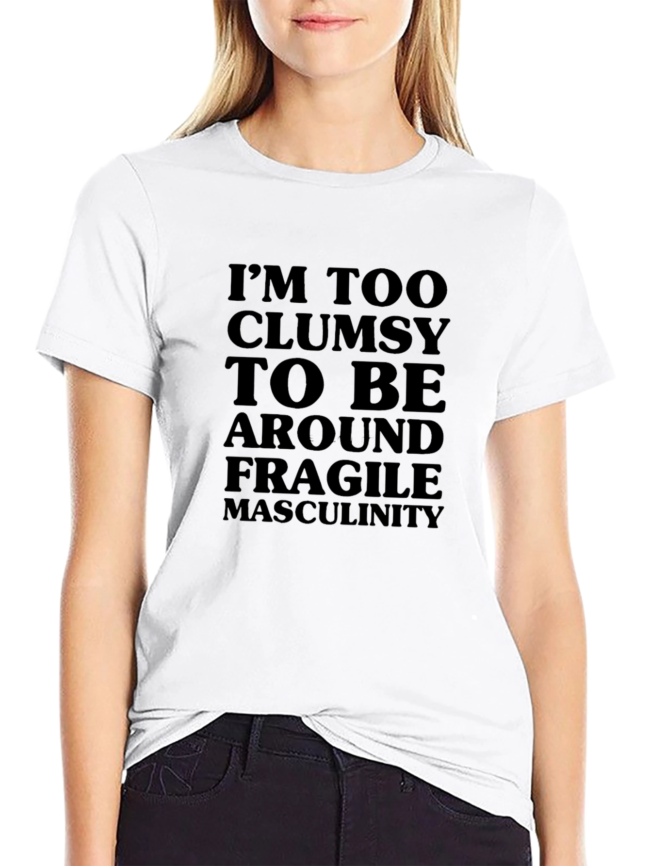 Clumsy Masculinity Graphic Tee - Black Cotton