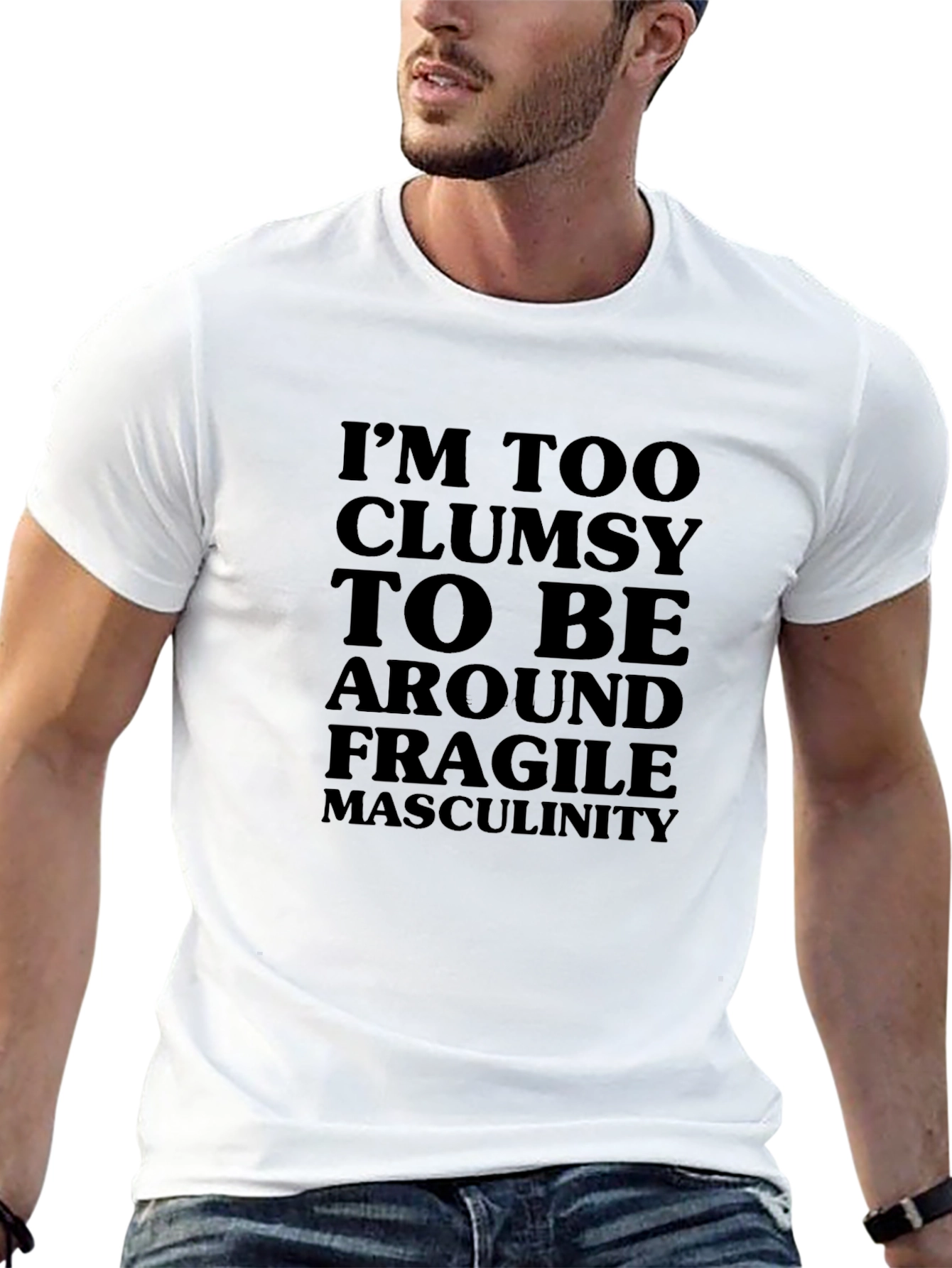 Clumsy Masculinity Graphic Tee - Black Cotton