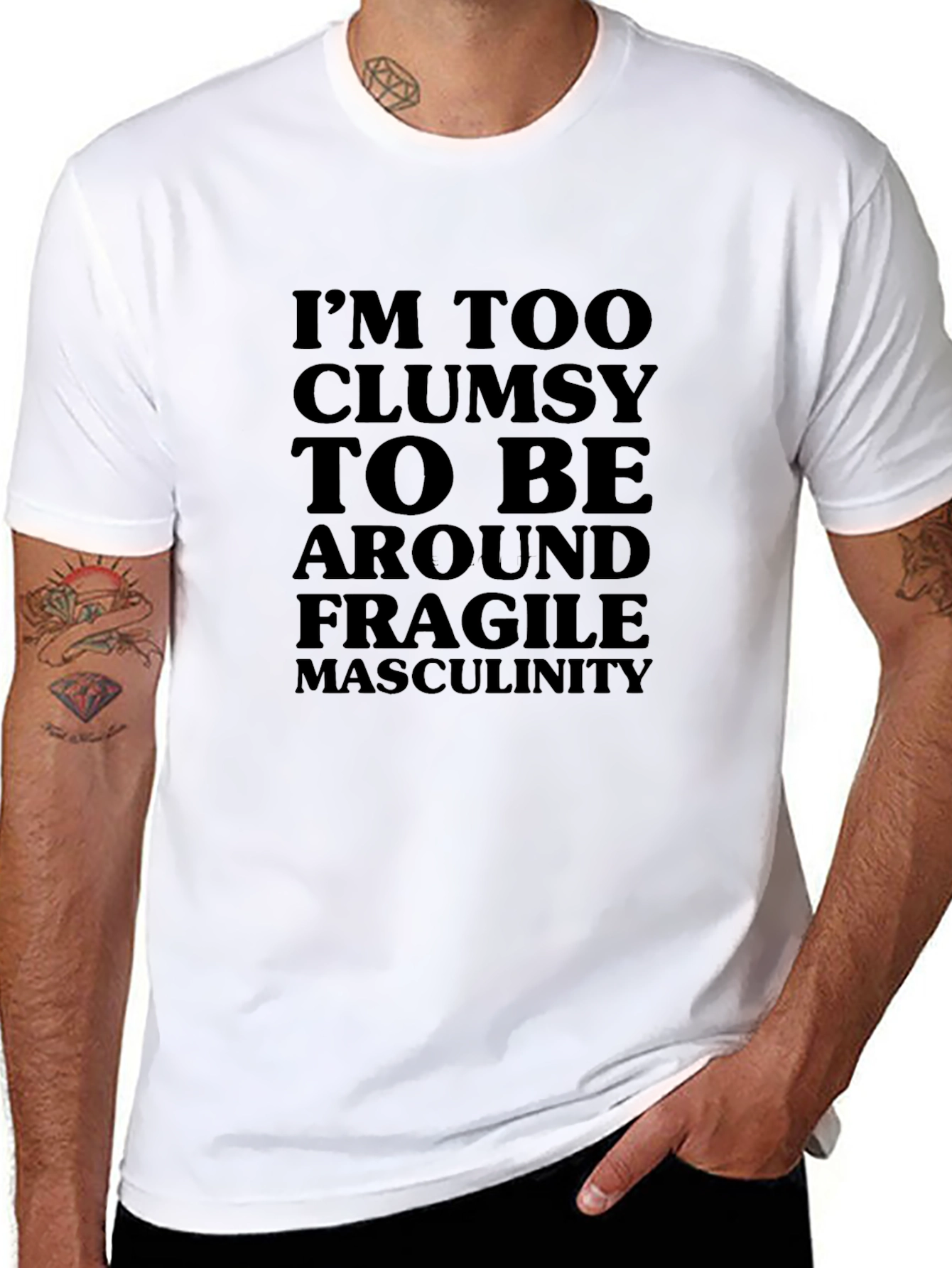Clumsy Masculinity Graphic Tee - Black Cotton