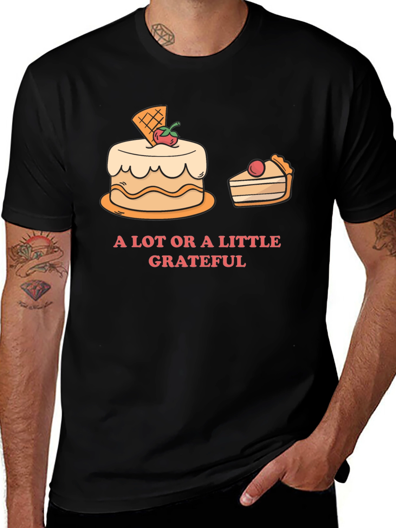 Grateful T-Shirt with Cake Graphic