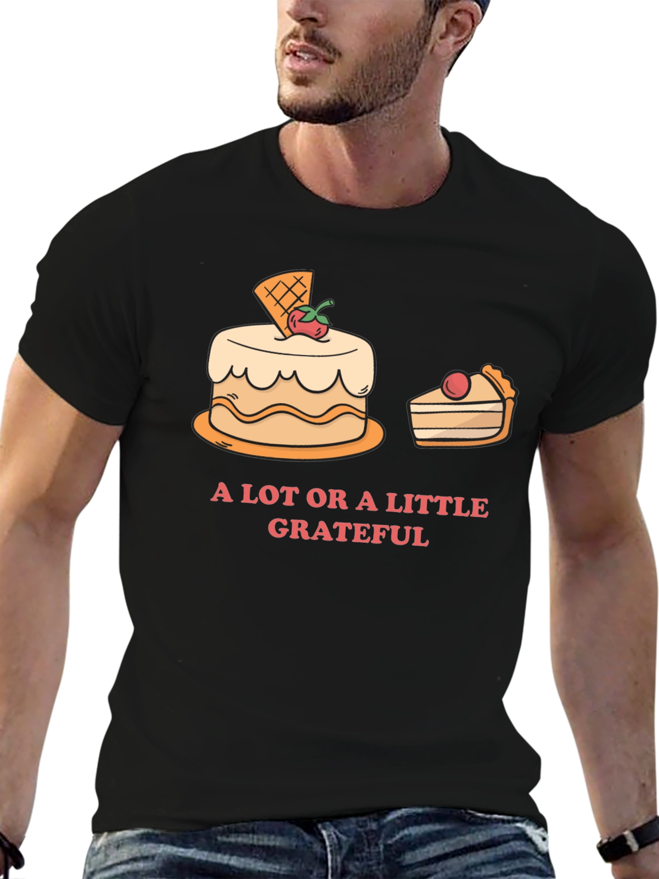 Grateful T-Shirt with Cake Graphic