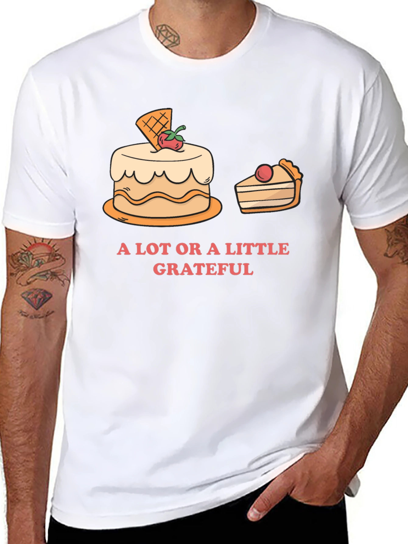 Grateful T-Shirt with Cake Graphic