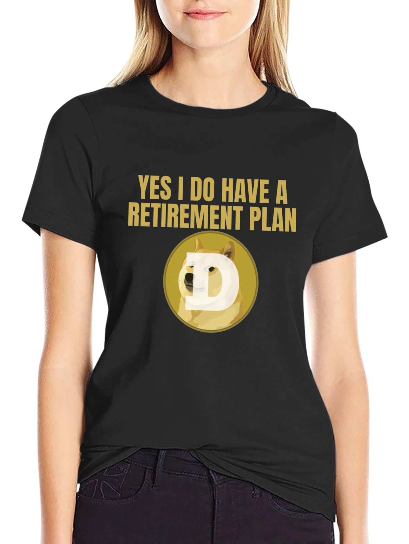 Doge Retirement Plan Black T-Shirt