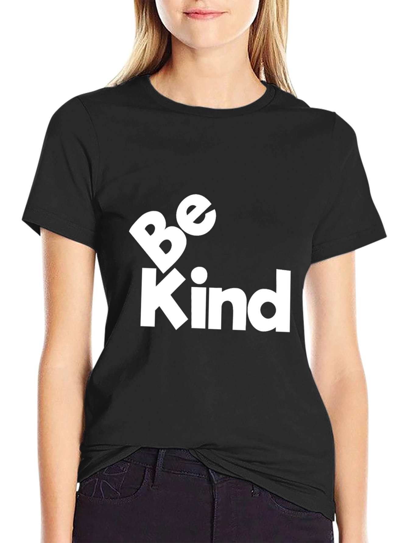 Be Kind Graphic Tee - Black Cotton Comfort