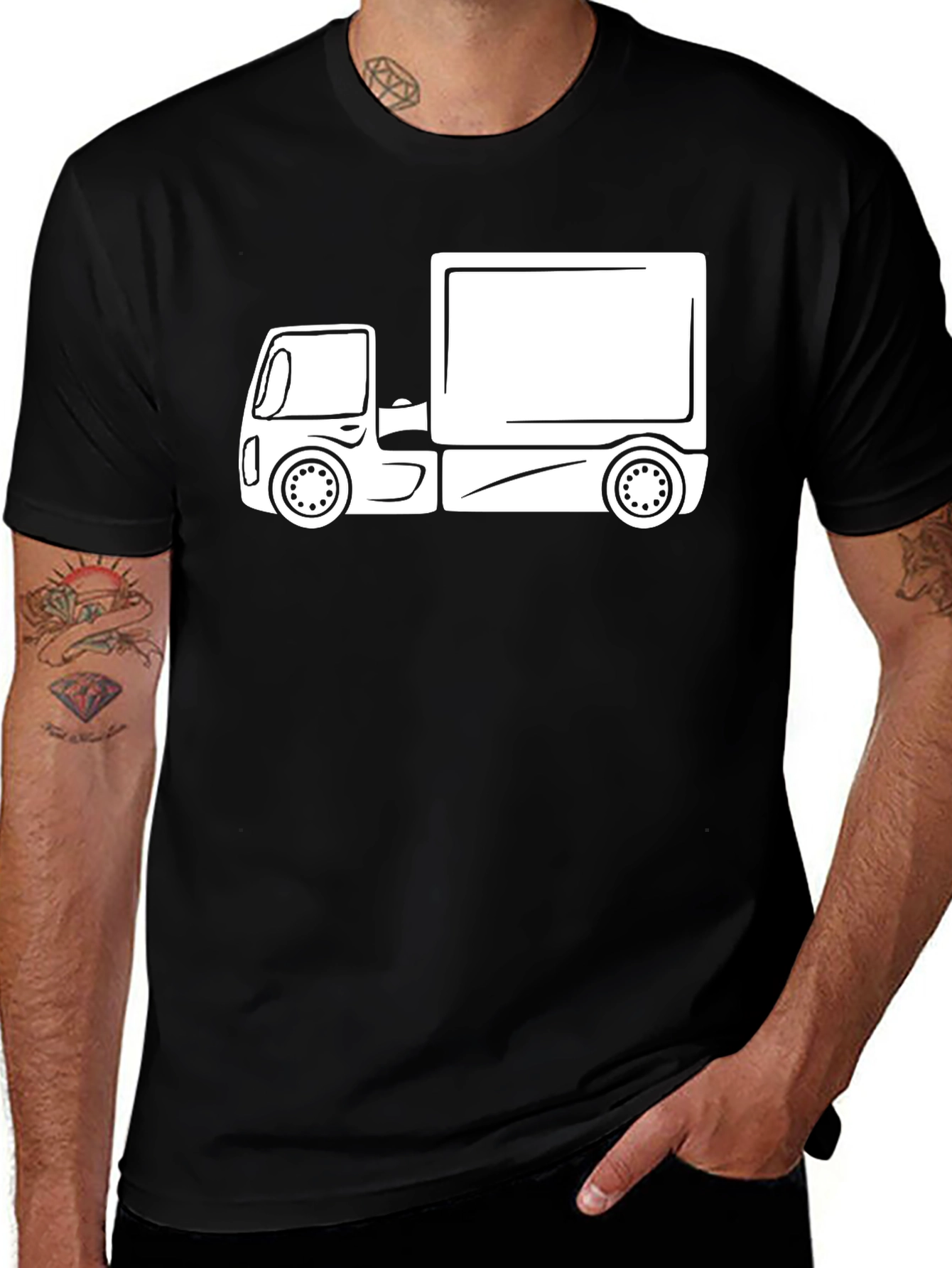 Truck Graphic Tee - Black Cotton Blend