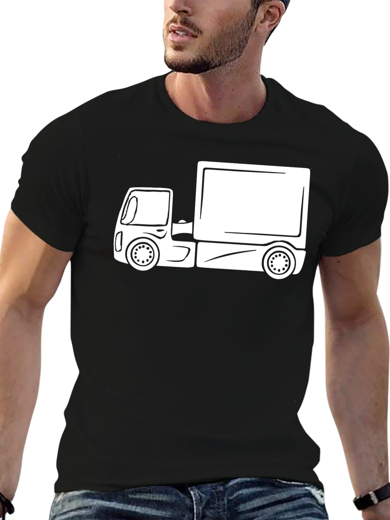 Truck Graphic Tee - Black Cotton Blend