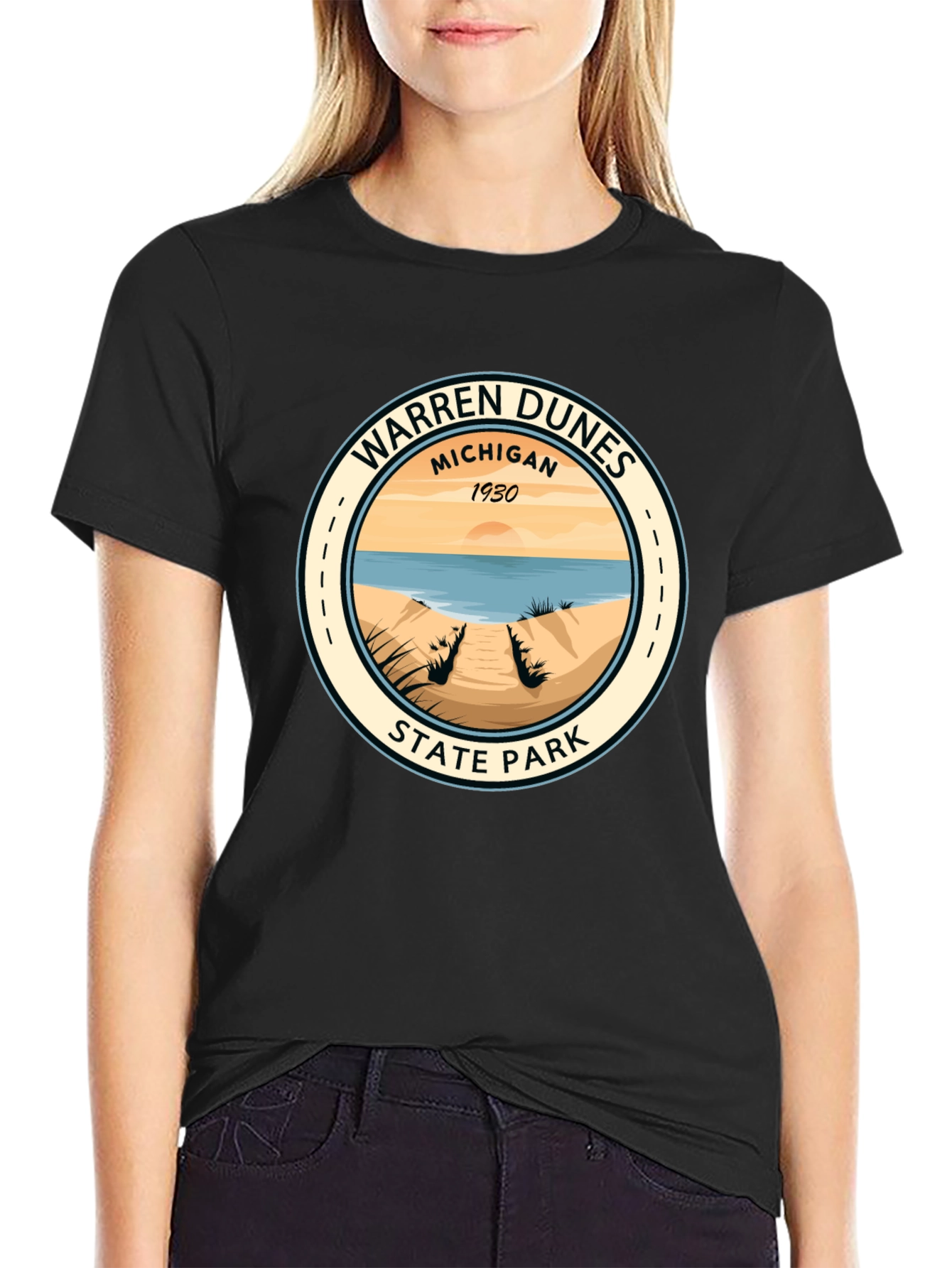 Warren Dunes State Park Black T-Shirt