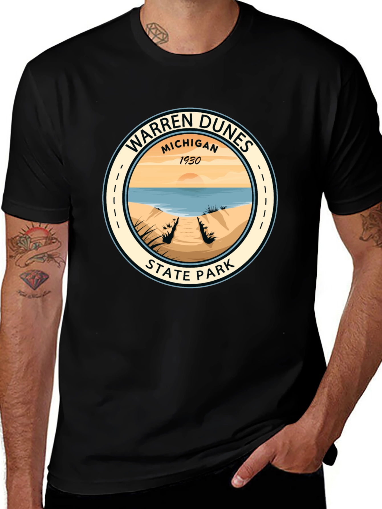 Warren Dunes State Park Black T-Shirt