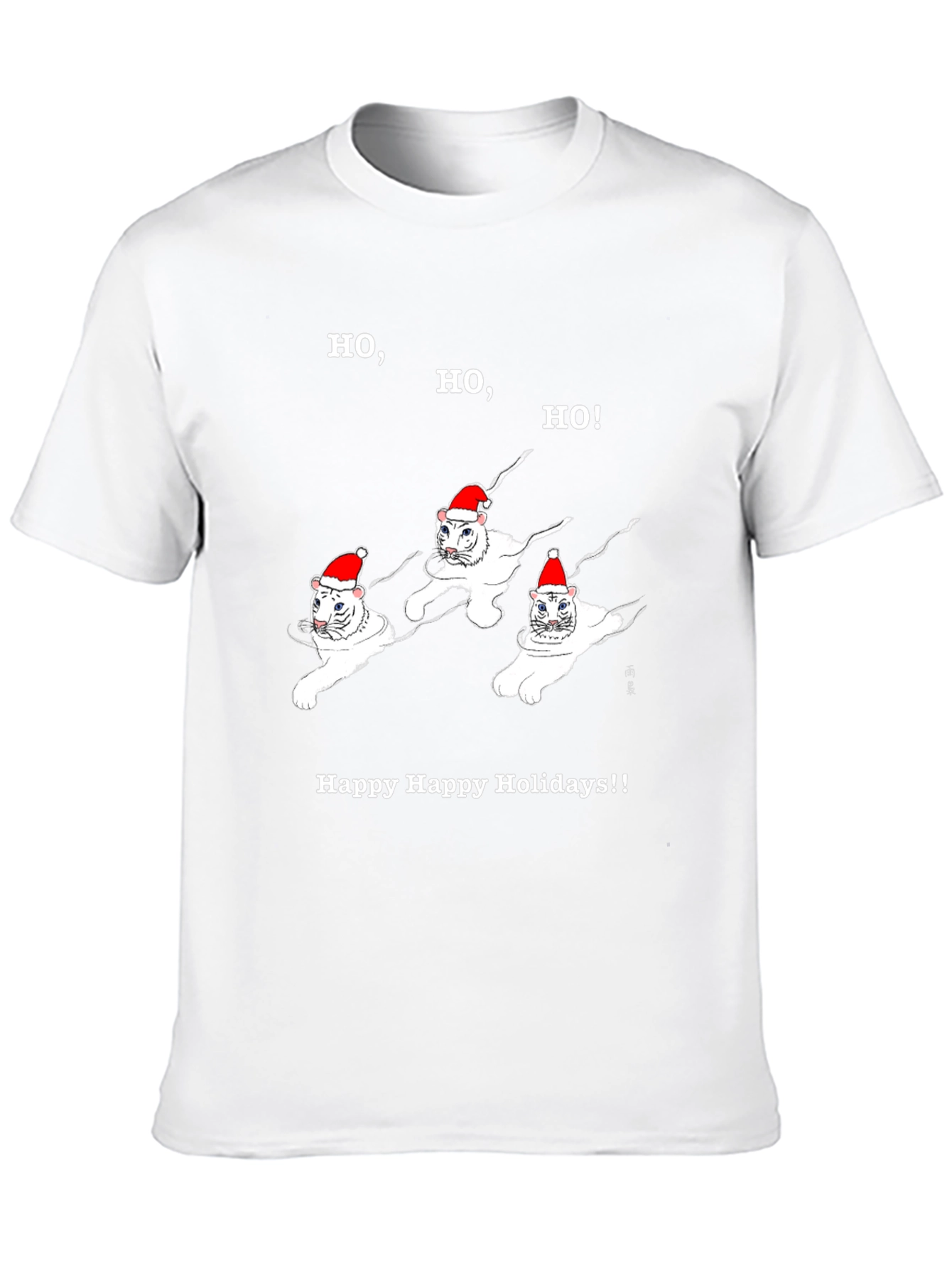 Festive Cat Holiday T-Shirt - Ho Ho Ho!