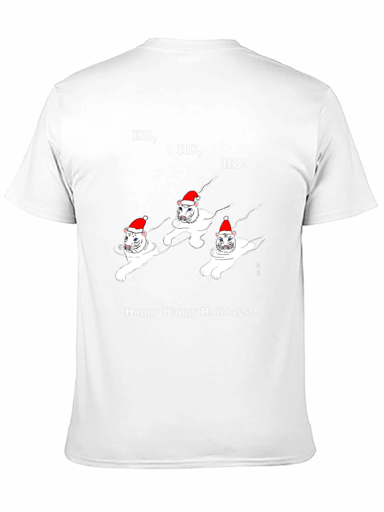 Festive Cat Holiday T-Shirt - Ho Ho Ho!