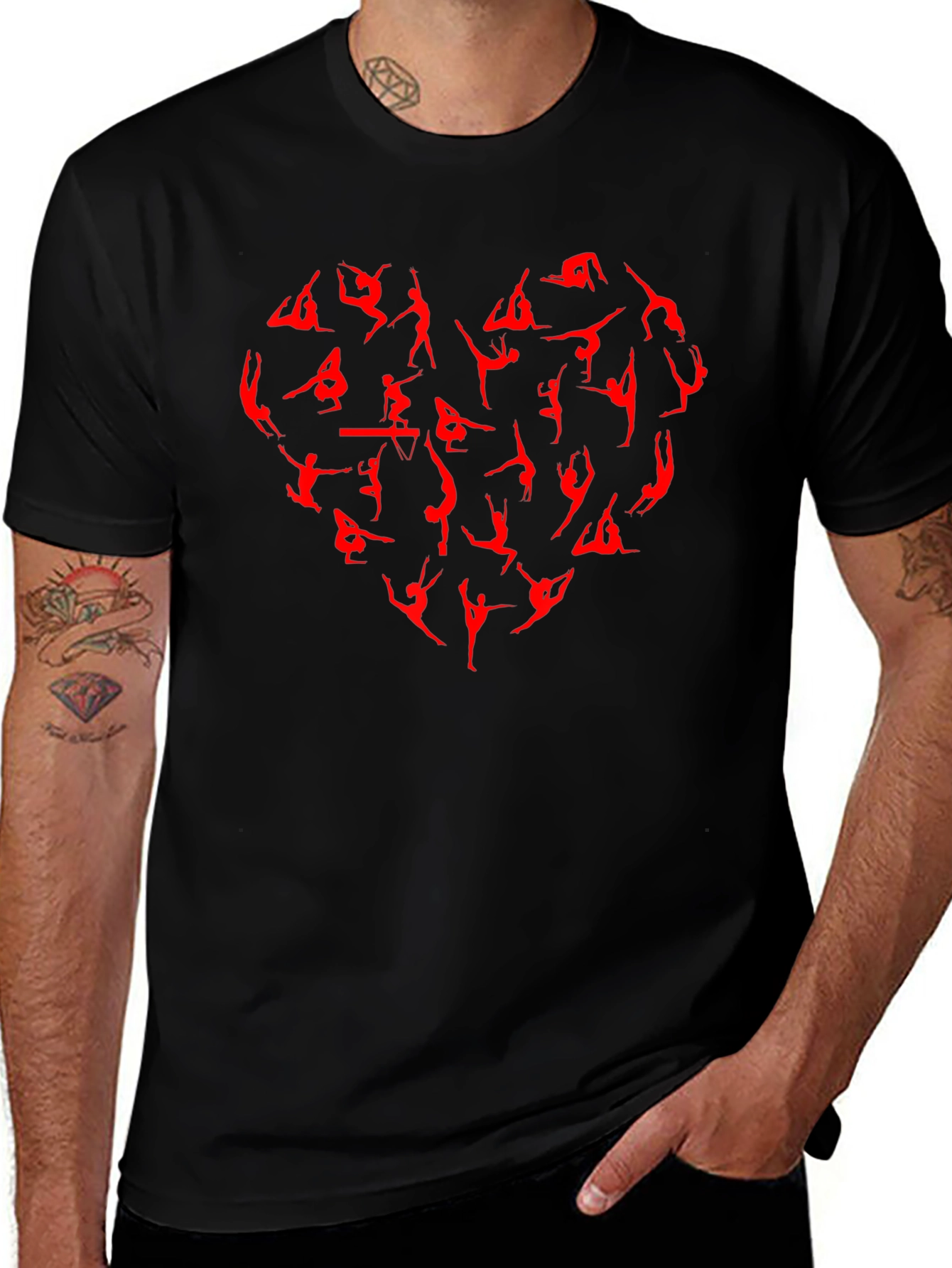 Gymnastics Heart T-Shirt - Black