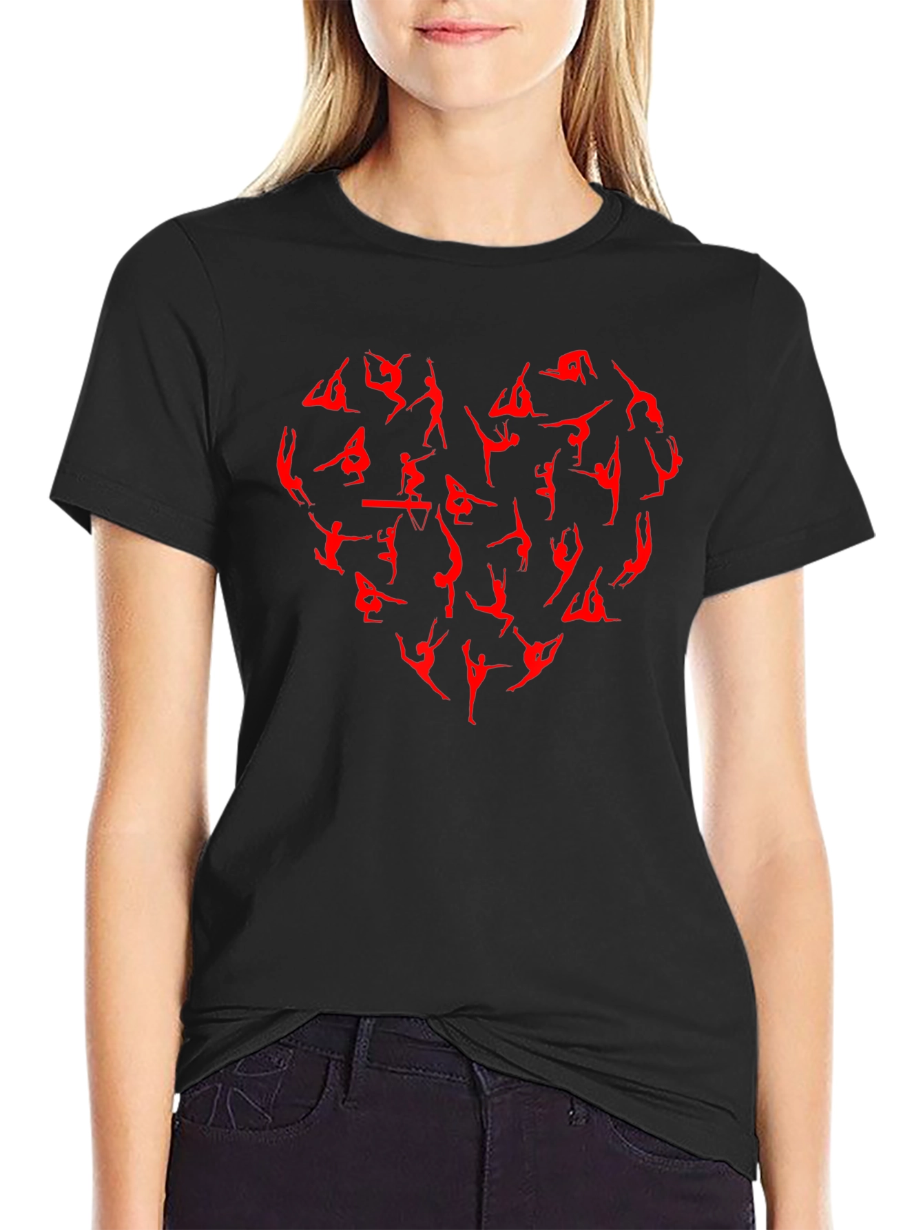 Gymnastics Heart T-Shirt - Black