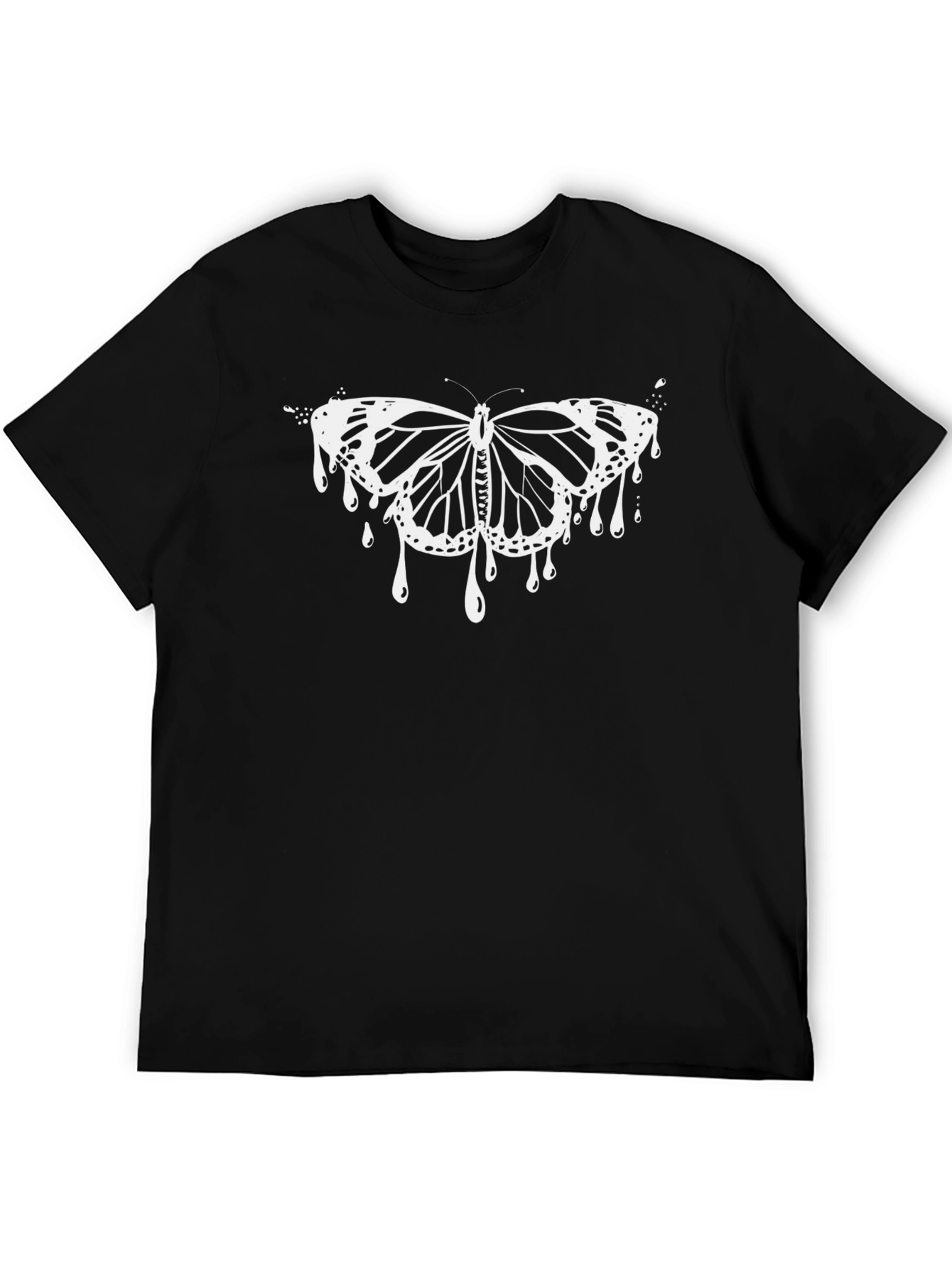 Butterfly Drip Graphic Tee - Mens Black T-Shirt