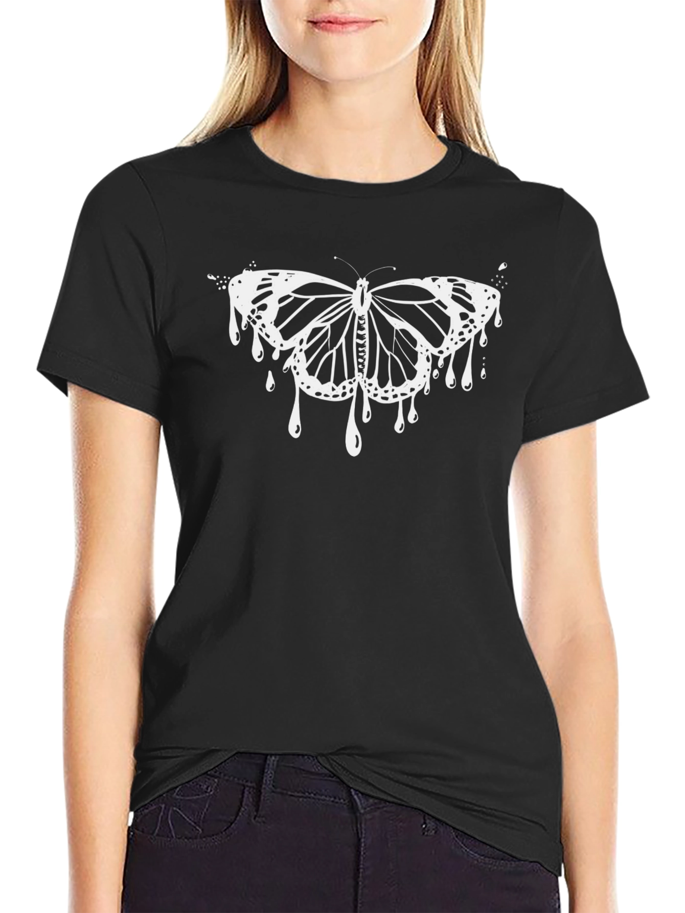 Butterfly Drip Graphic Tee - Mens Black T-Shirt