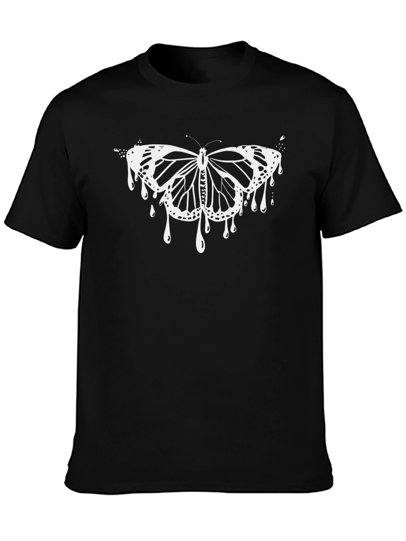 Butterfly Drip Graphic Tee - Mens Black T-Shirt