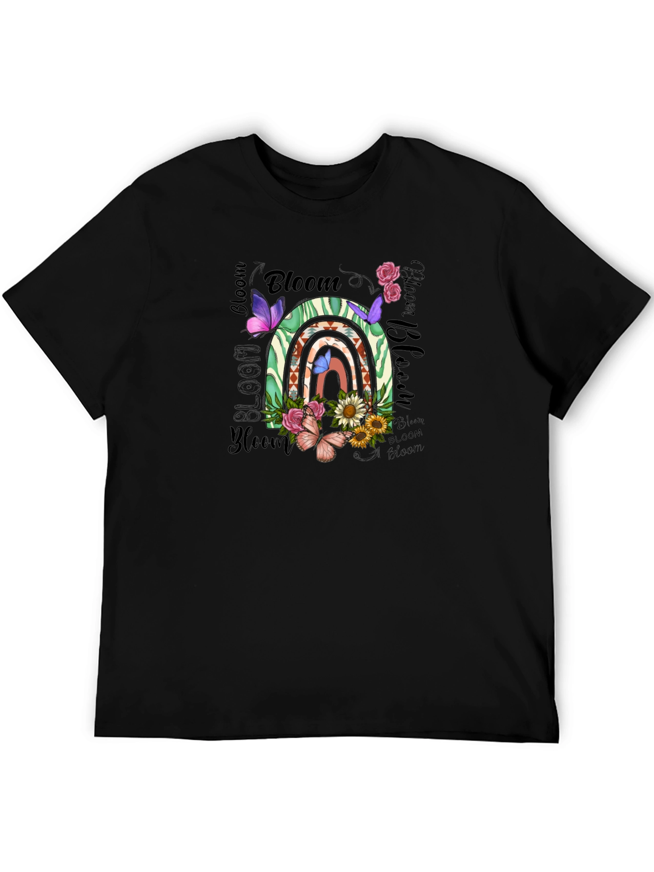 Bloom Graphic Tee - Floral Rainbow Design