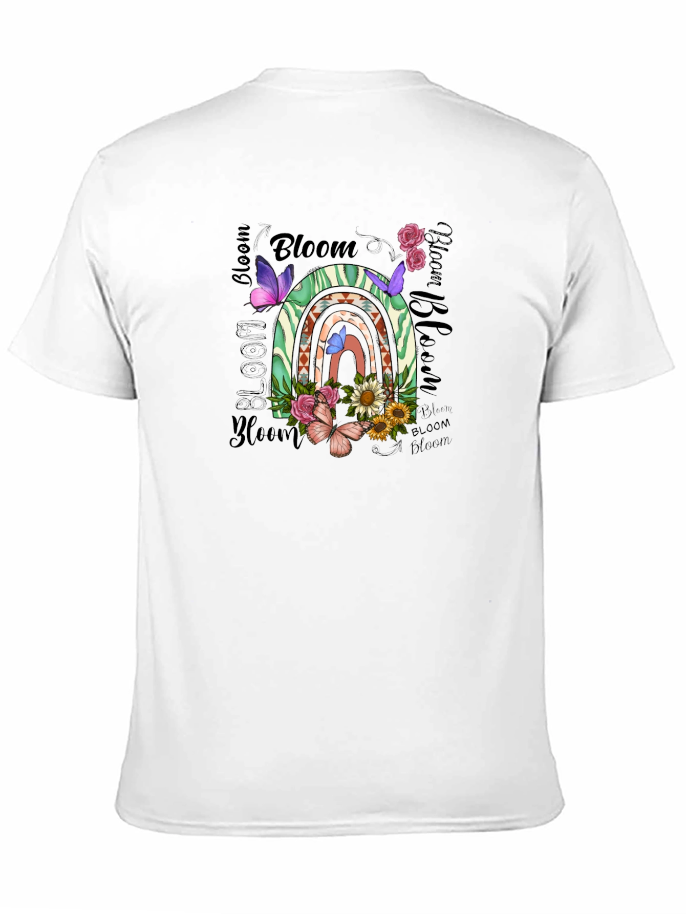 Bloom Graphic Tee - Floral Rainbow Design
