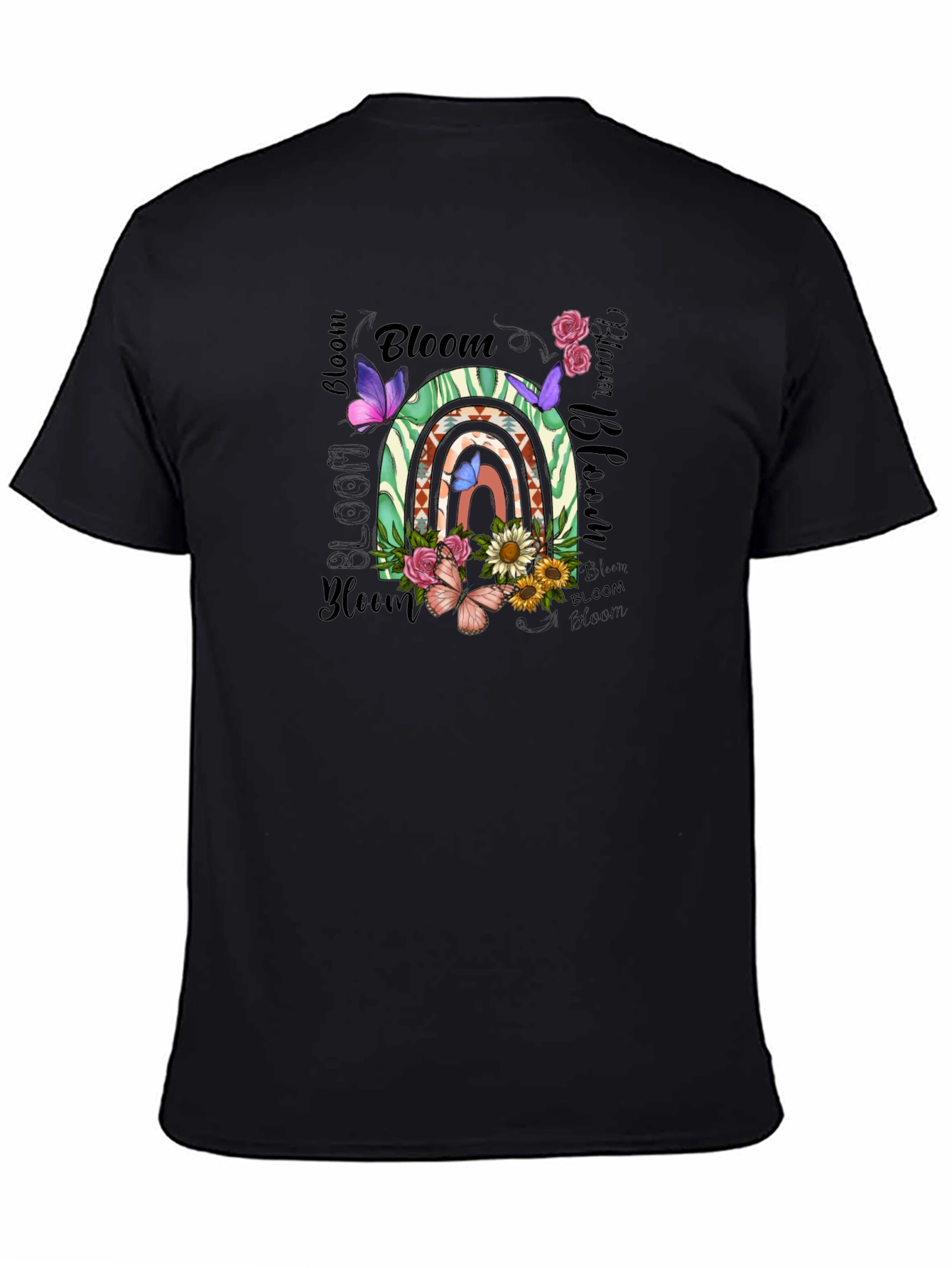 Bloom Graphic Tee - Floral Rainbow Design