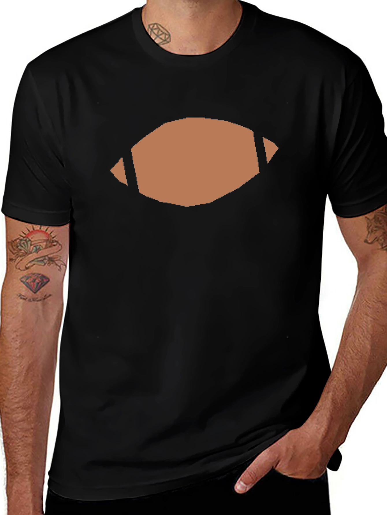 Football Graphic Tee - Casual Black T-Shirt