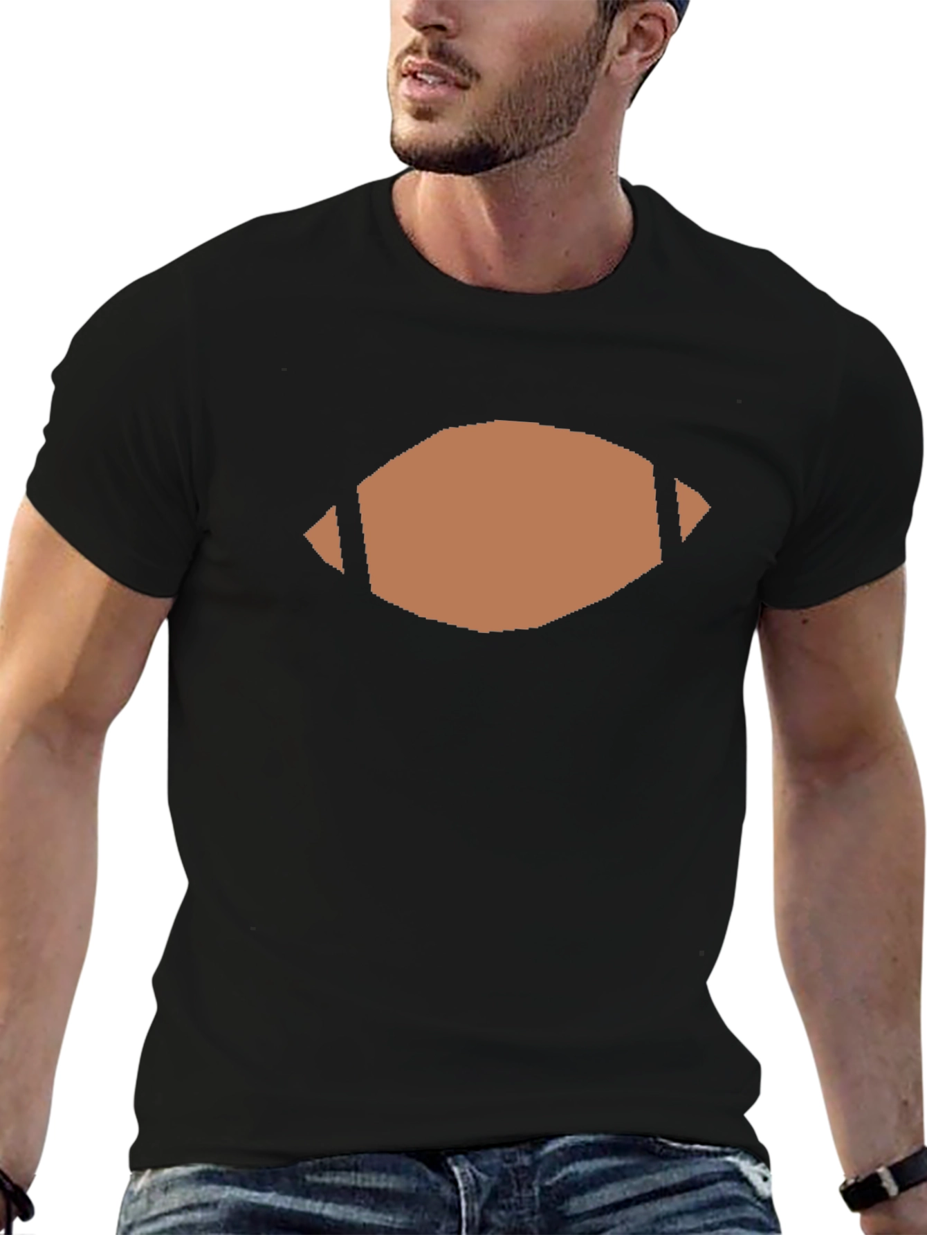 Football Graphic Tee - Casual Black T-Shirt