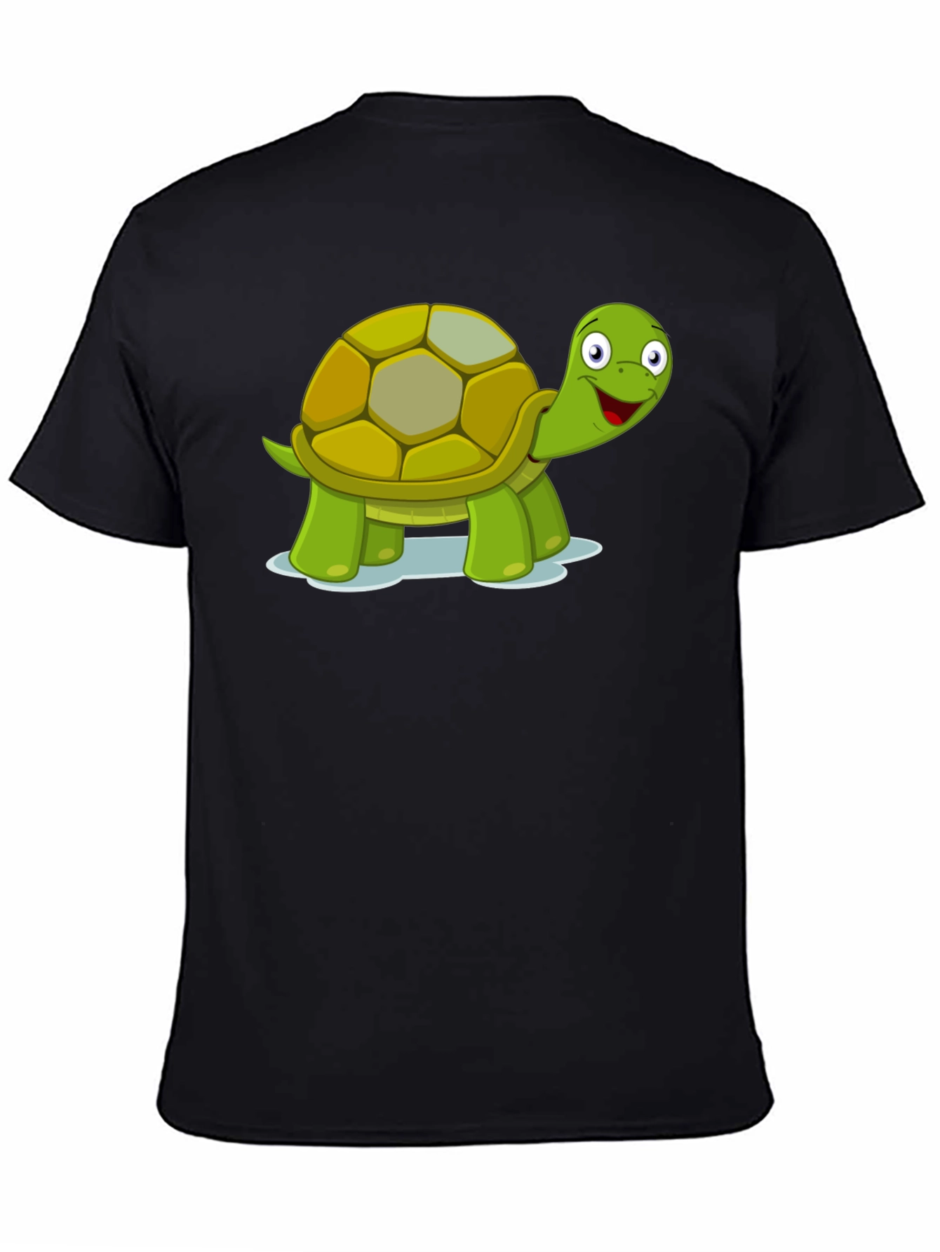 Cute Turtle Graphic Tee - Black