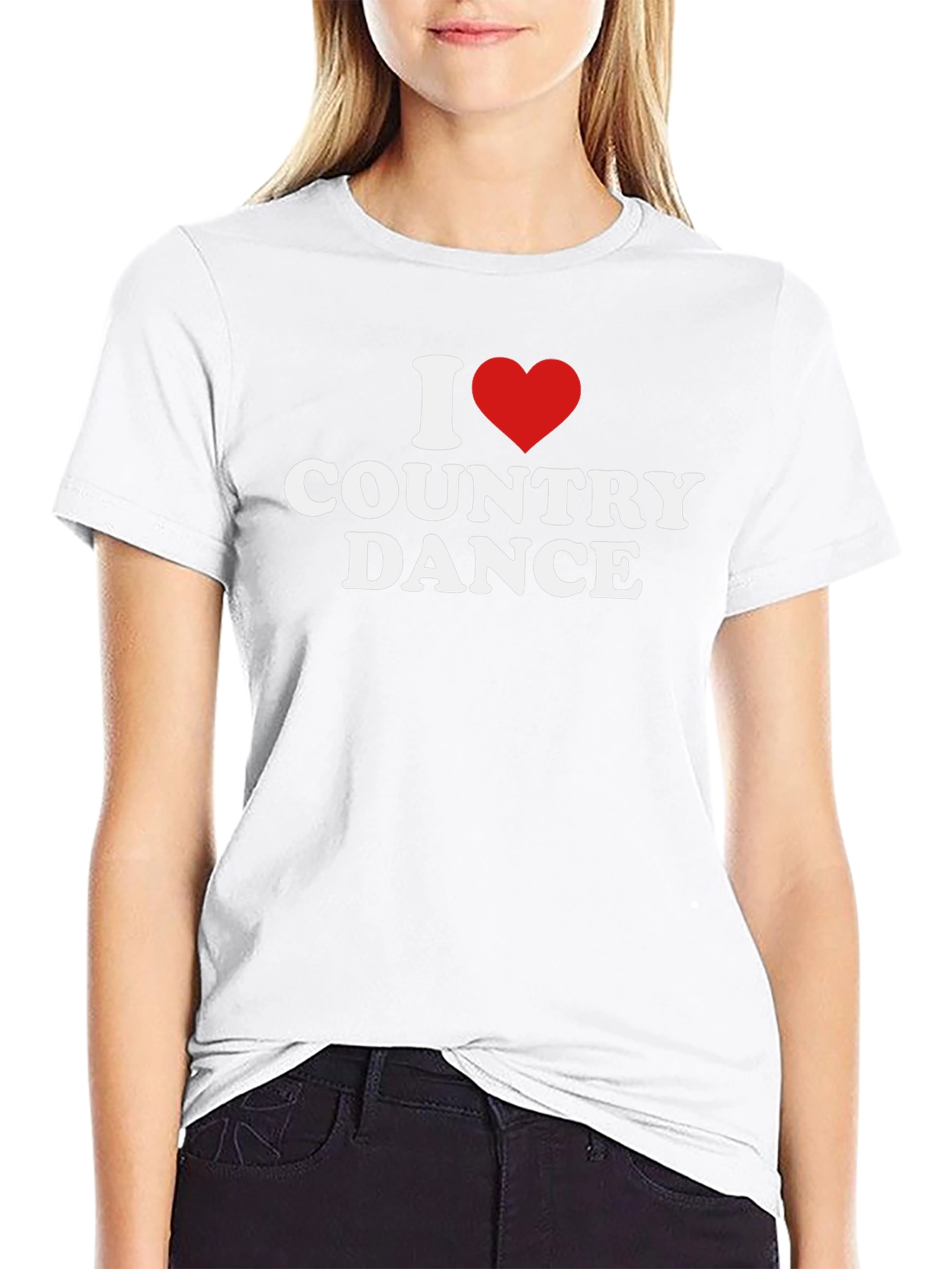 I Heart Country Dance Black Graphic Tee