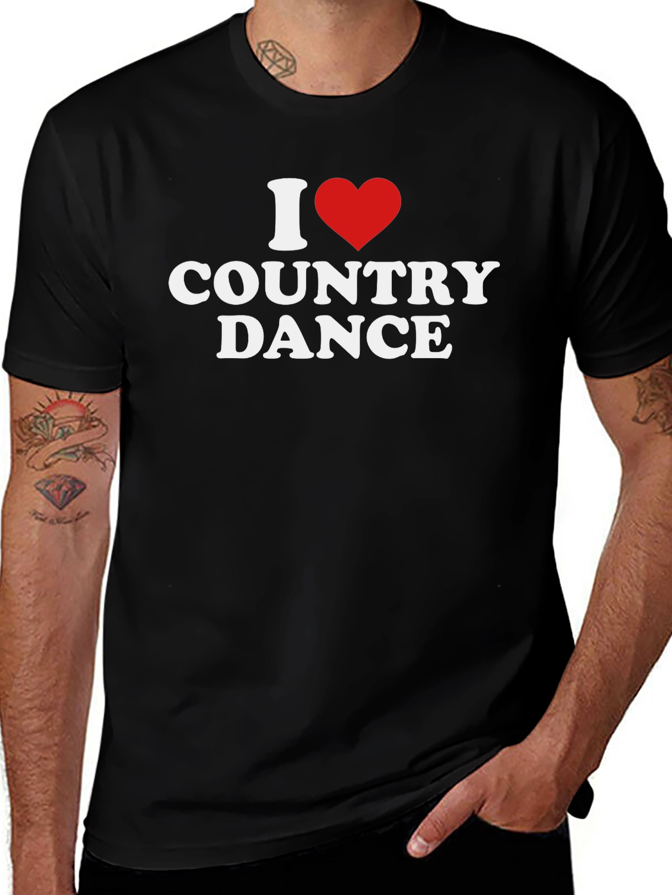 I Heart Country Dance Black Graphic Tee