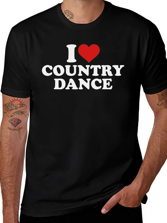 I Heart Country Dance Black Graphic Tee