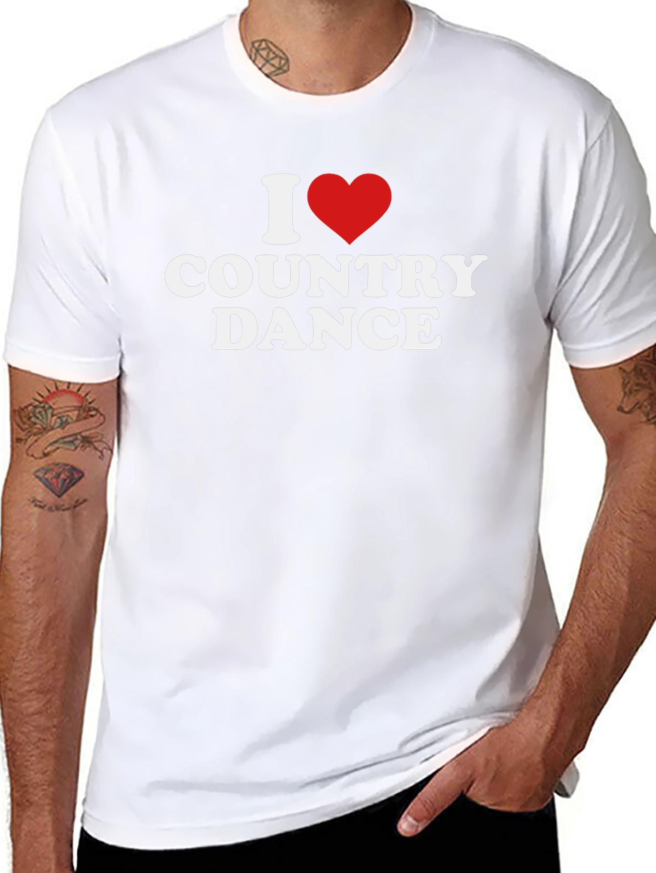I Heart Country Dance Black Graphic Tee