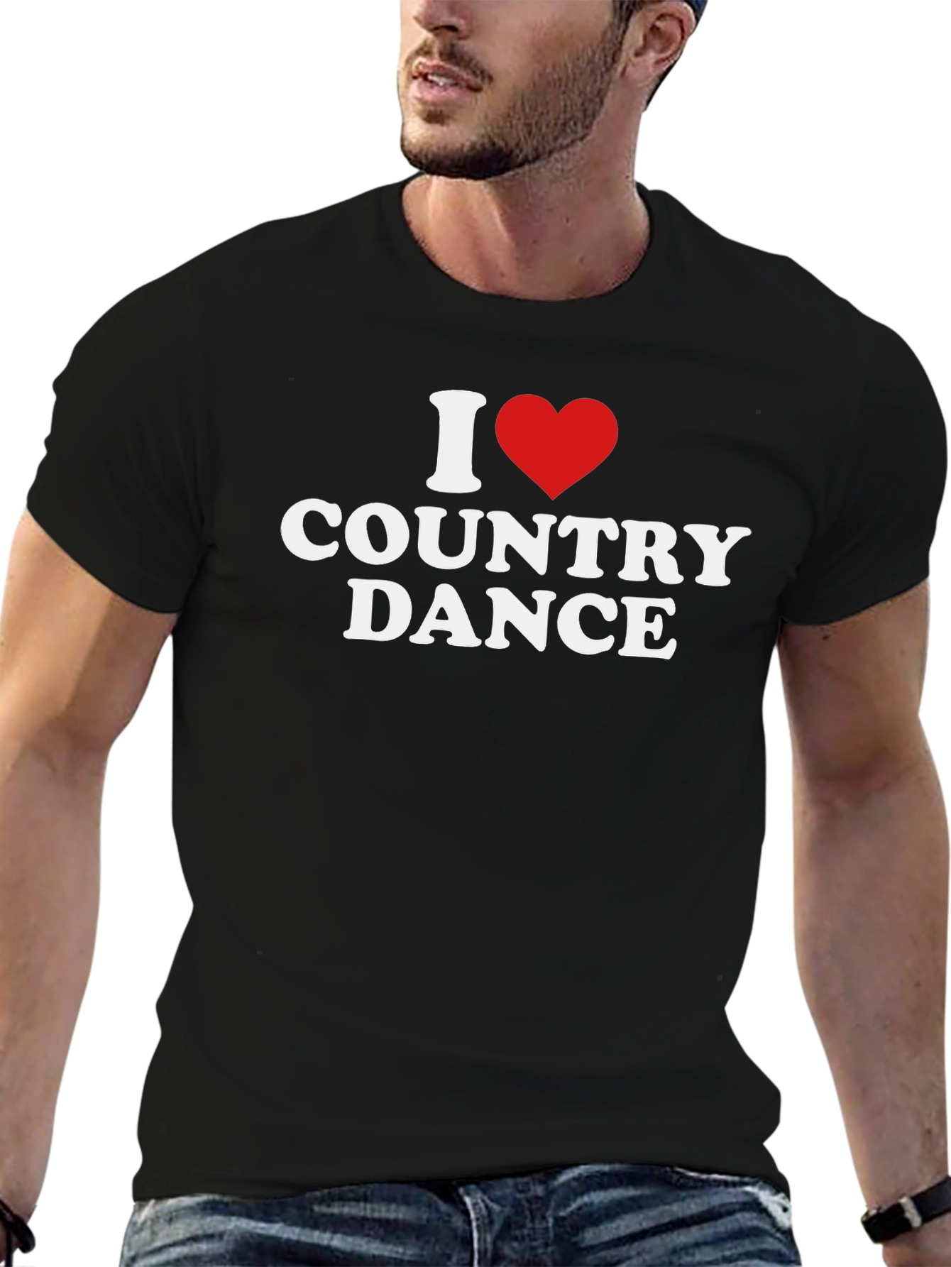I Heart Country Dance Black Graphic Tee