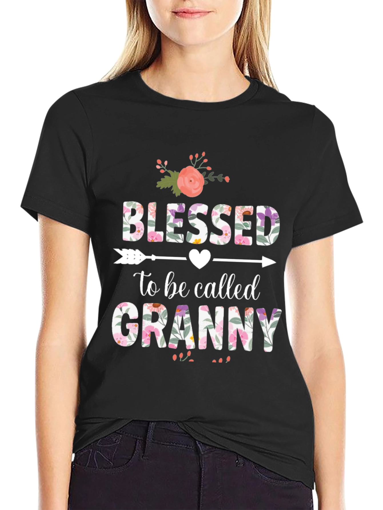 Blessed to be Called Granny T-Shirt Floral Design